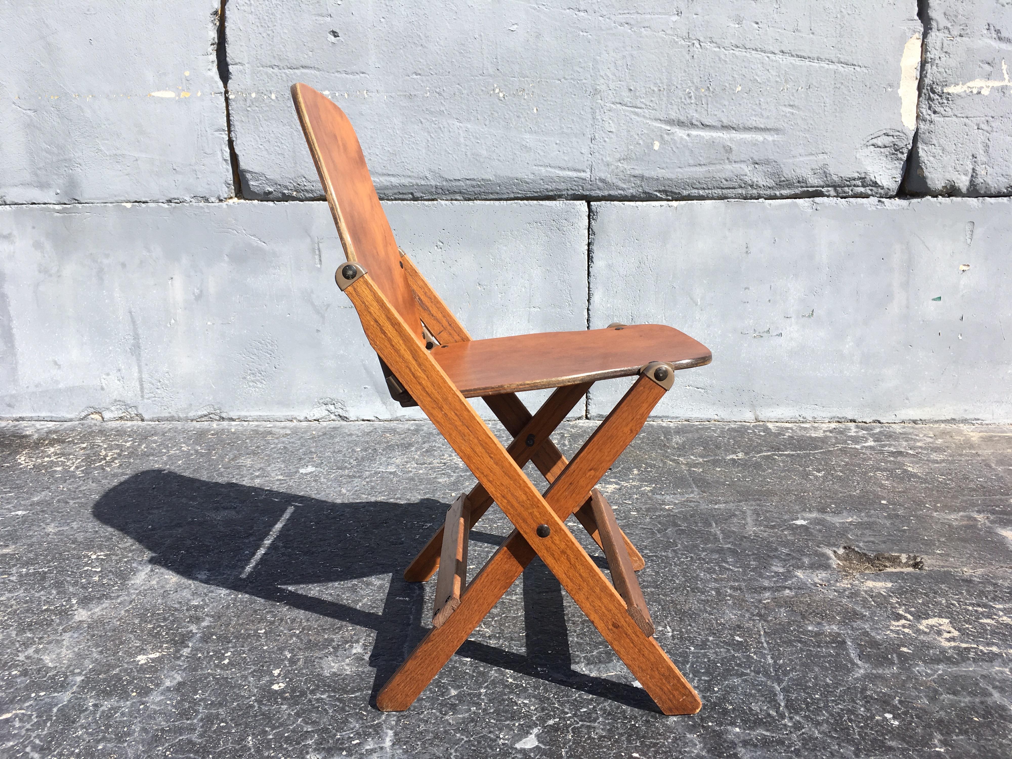 Set of Six Great Vintage Wood Folding Chairs 9