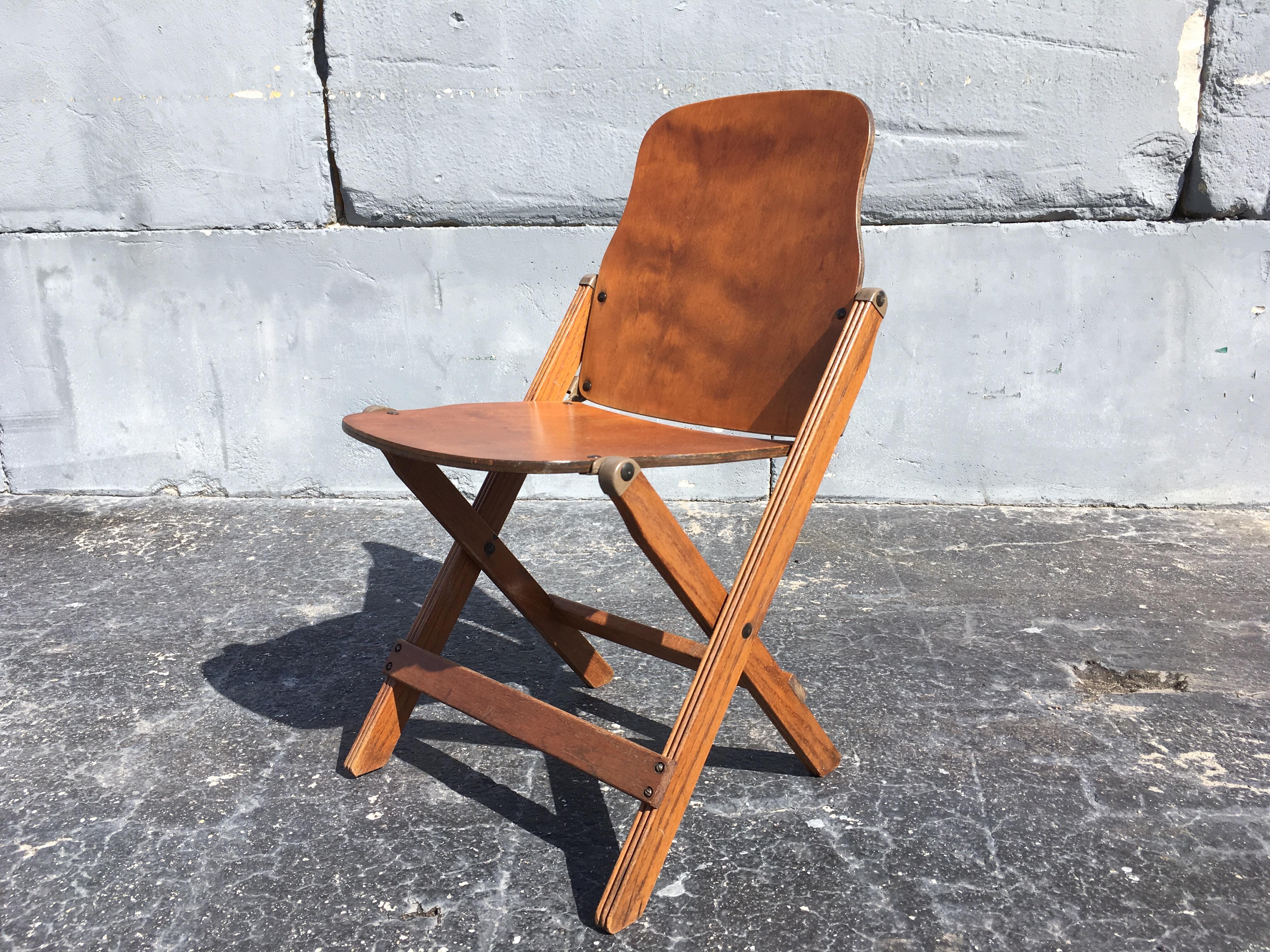 Set of Six Great Vintage Wood Folding Chairs 1