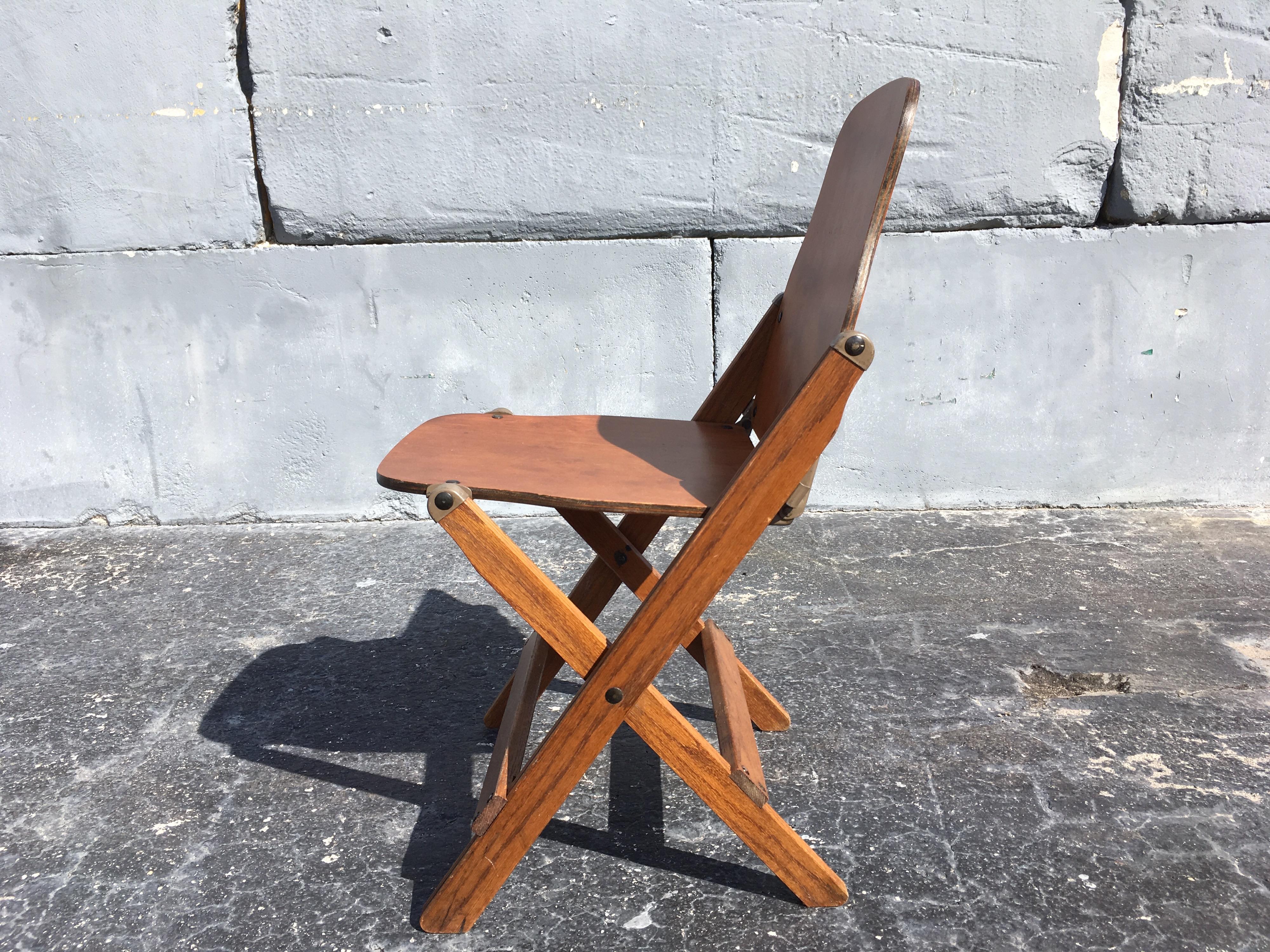 Set of Six Great Vintage Wood Folding Chairs at 1stDibs old wooden