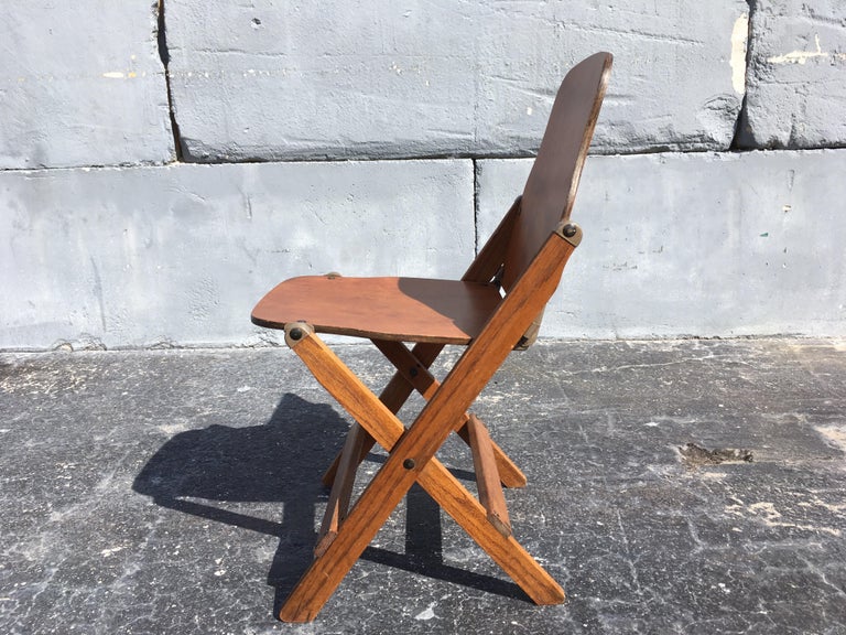 Set of Six Great Vintage Wood Folding Chairs For Sale at 1stDibs