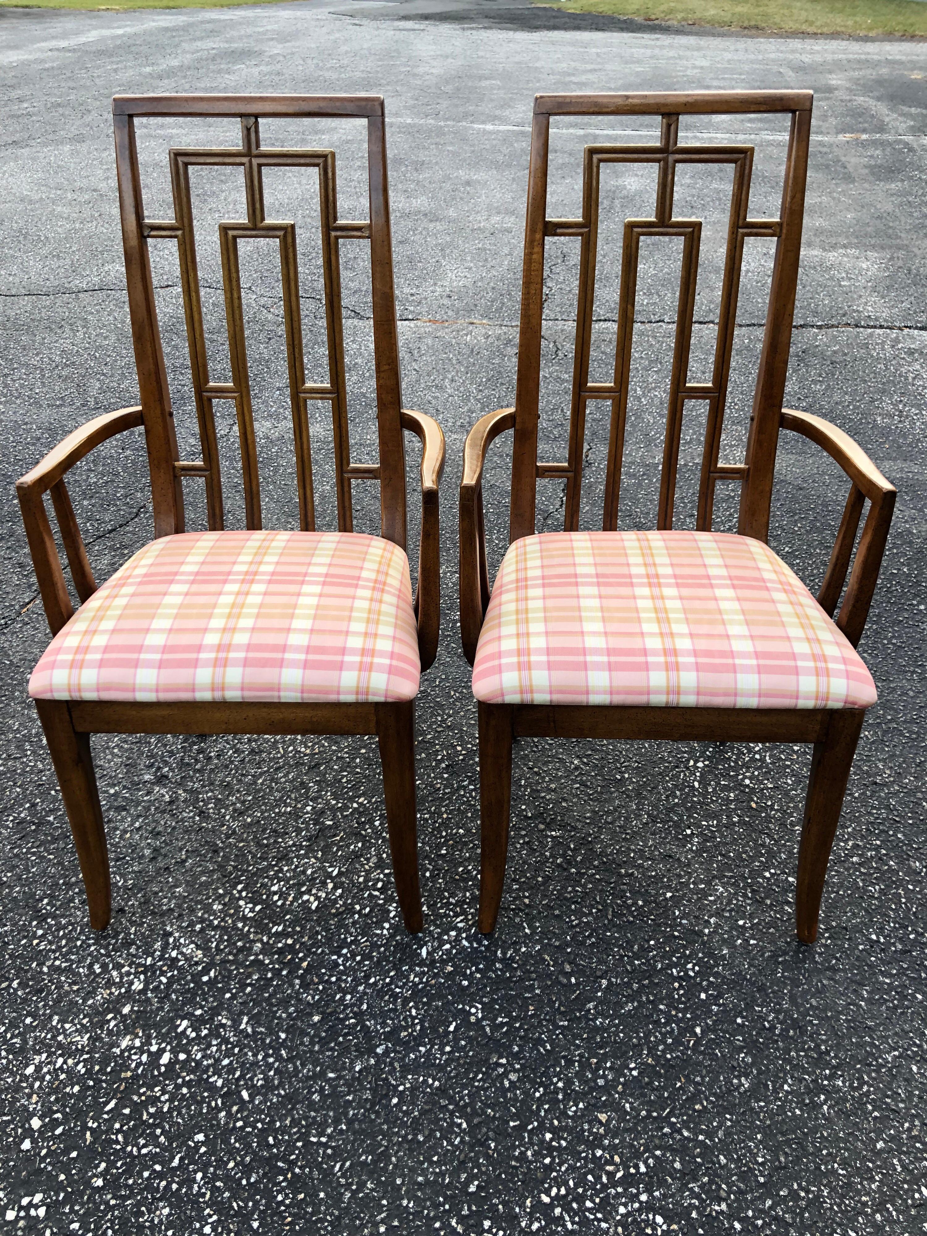 Set of Six Greek Key Mid-Century Wooden Dining Chairs 6