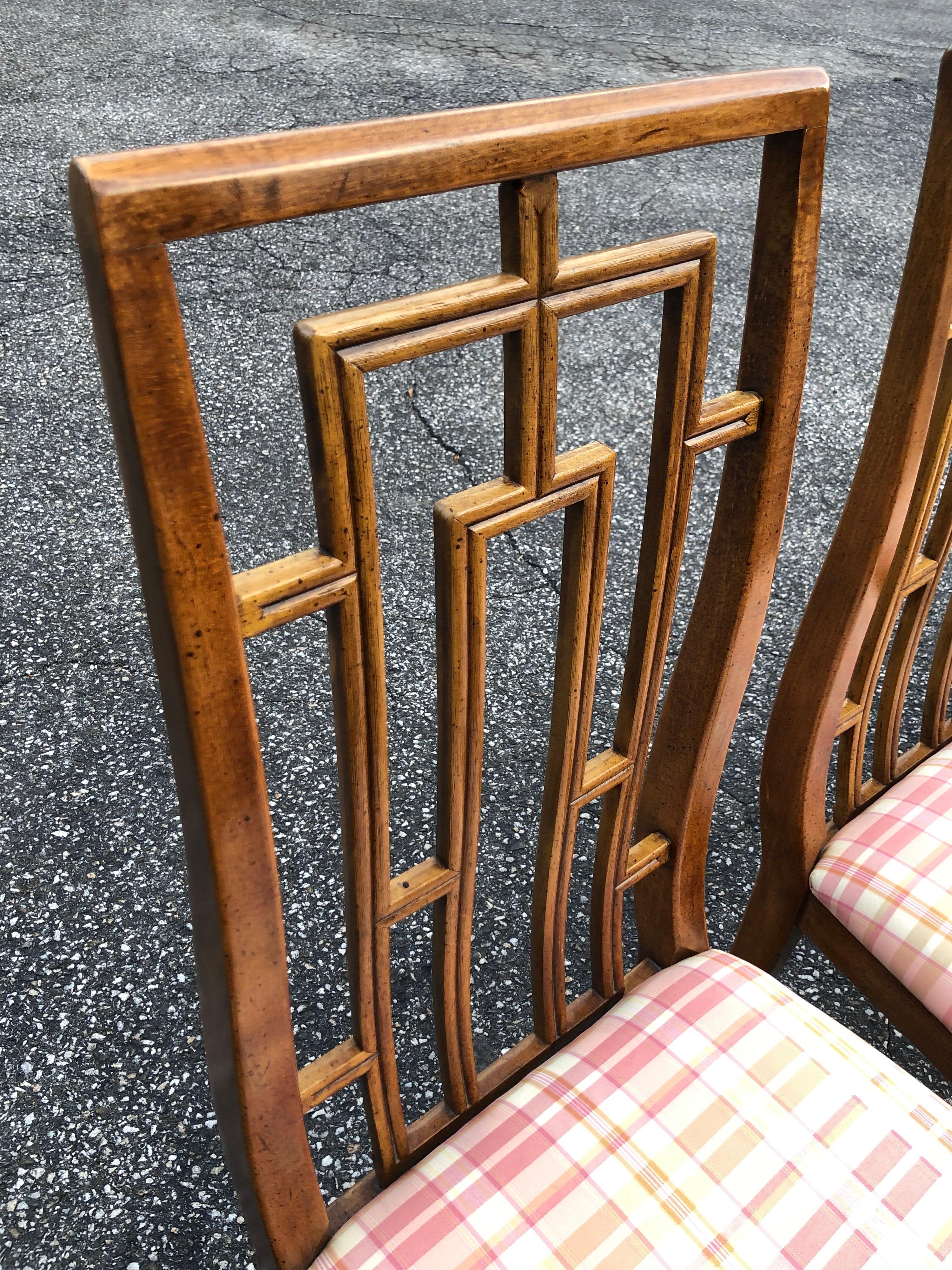 Set of Six Greek Key Mid-Century Wooden Dining Chairs 12