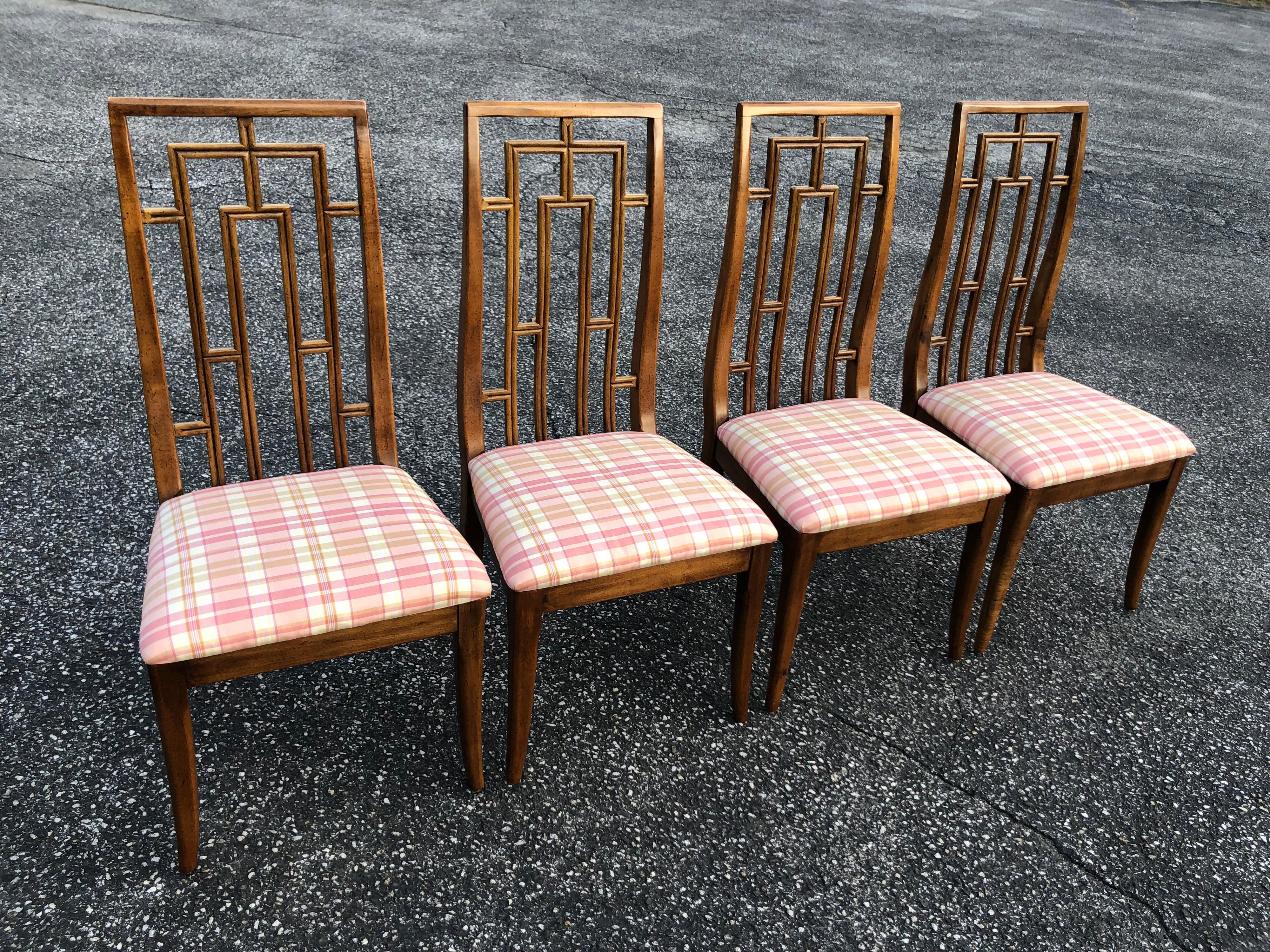 Set of Six Greek Key Mid-Century Wooden Dining Chairs 2