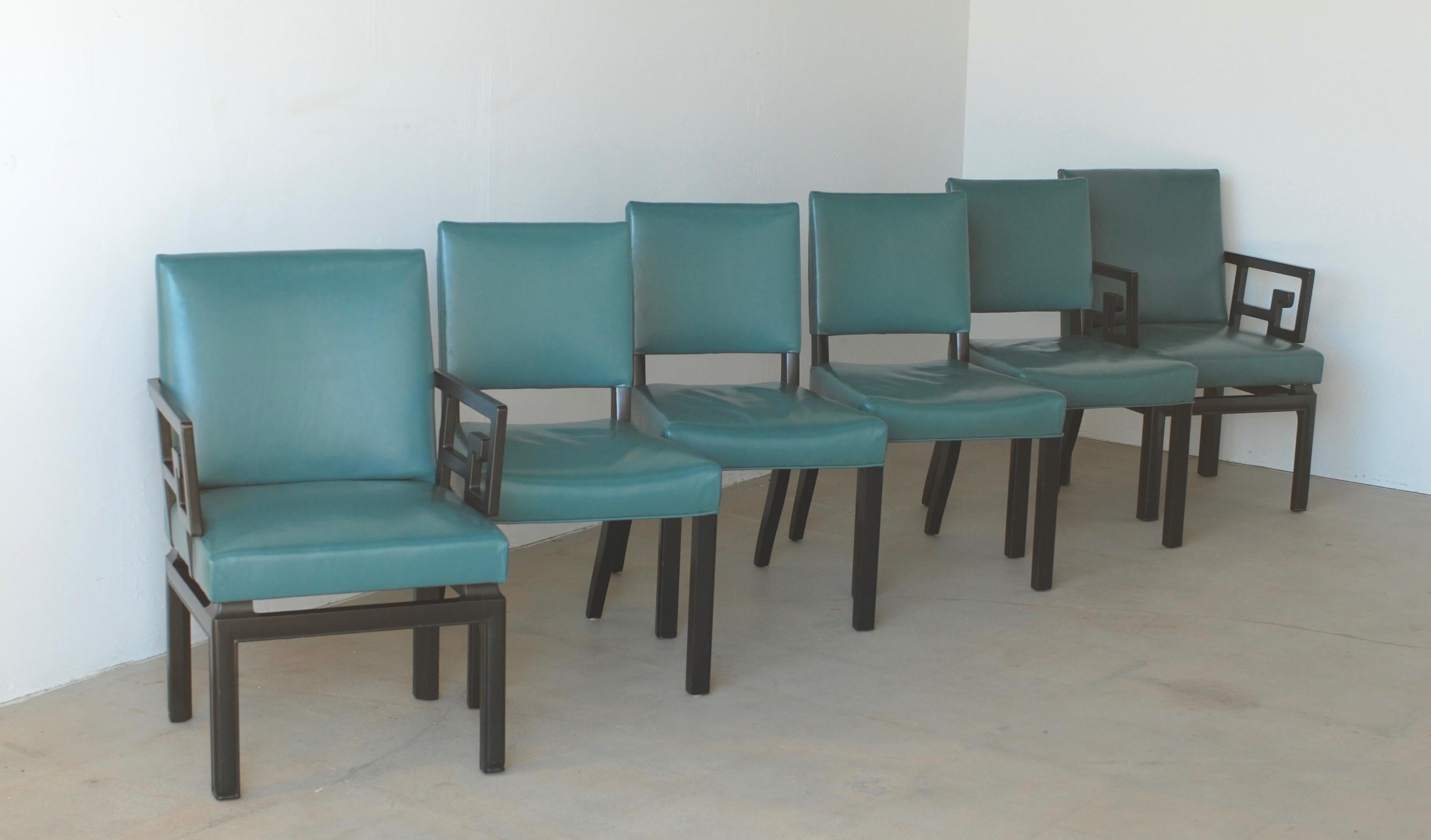 turquoise leather dining chairs
