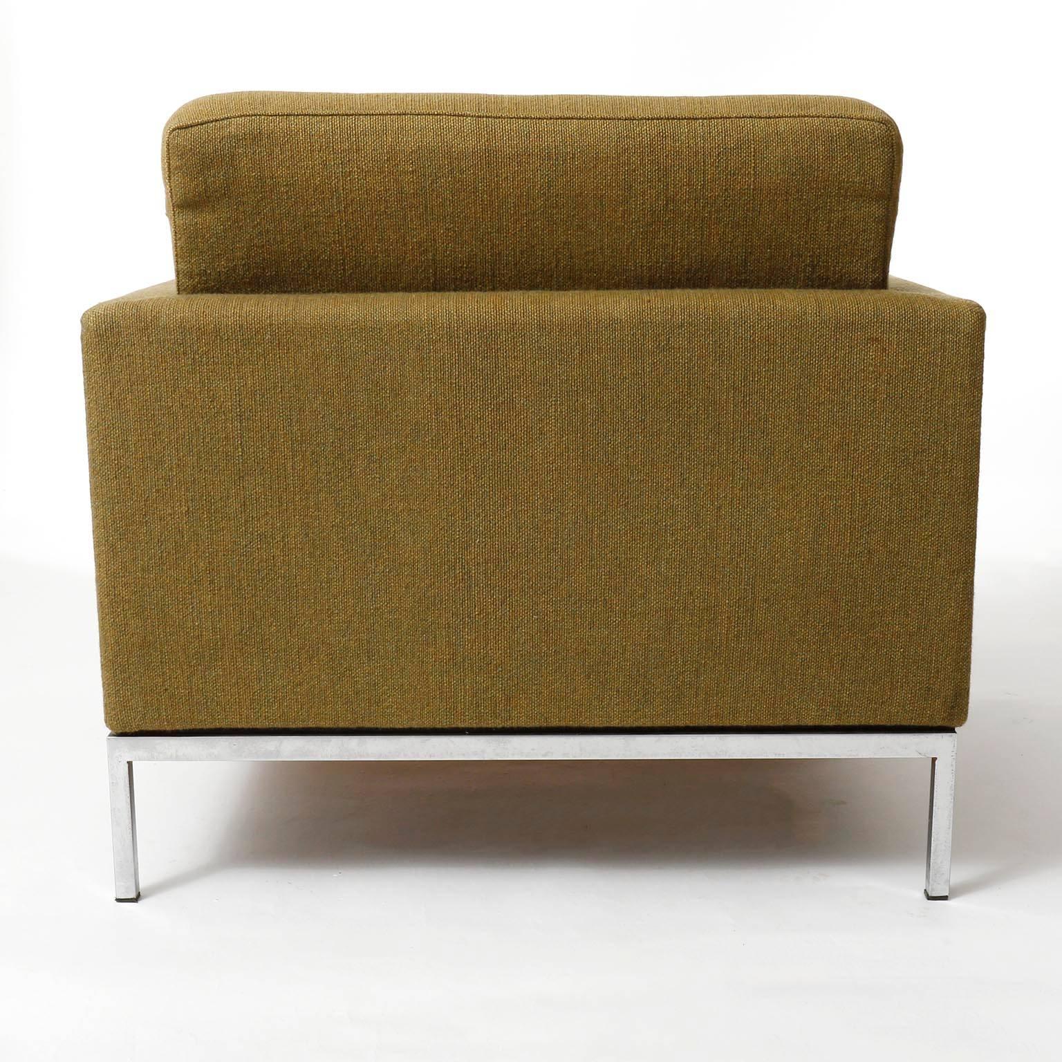 Late 20th Century Set of Six Green Florence Knoll Lounge Chairs 1205 S1, Knoll International, 1954