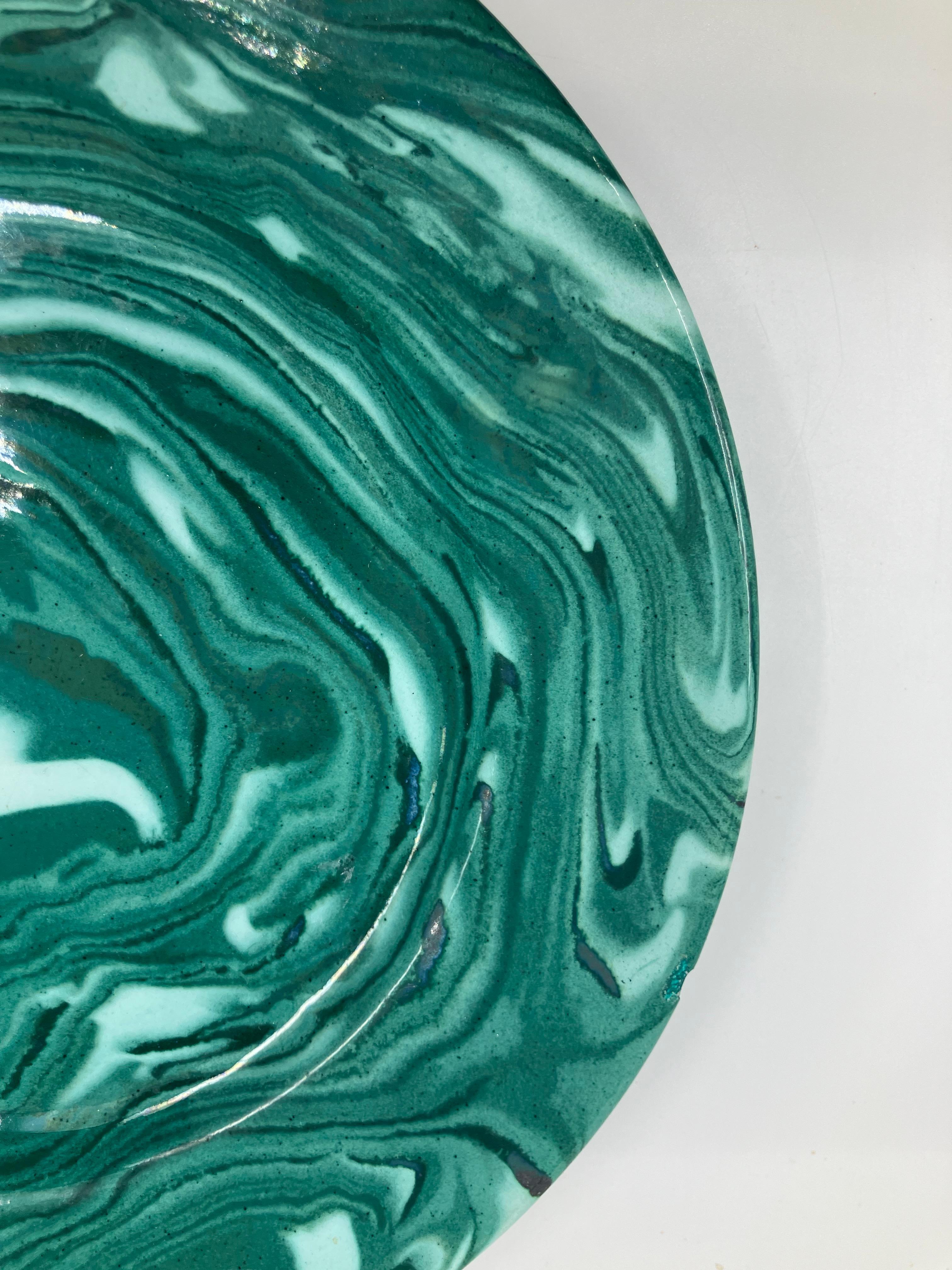Set of Six Malachite Plates en vente 3