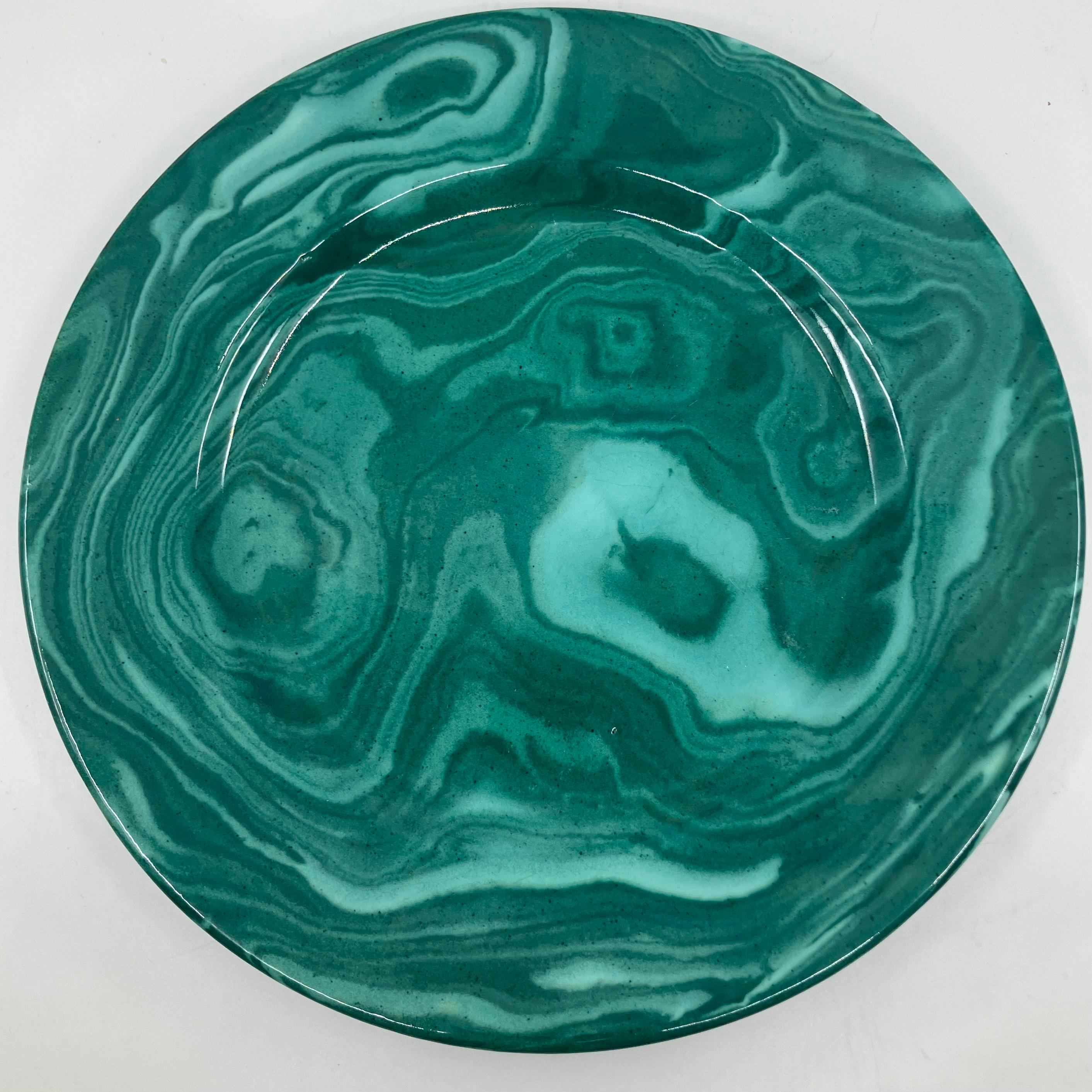 20ième siècle Set of Six Malachite Plates en vente