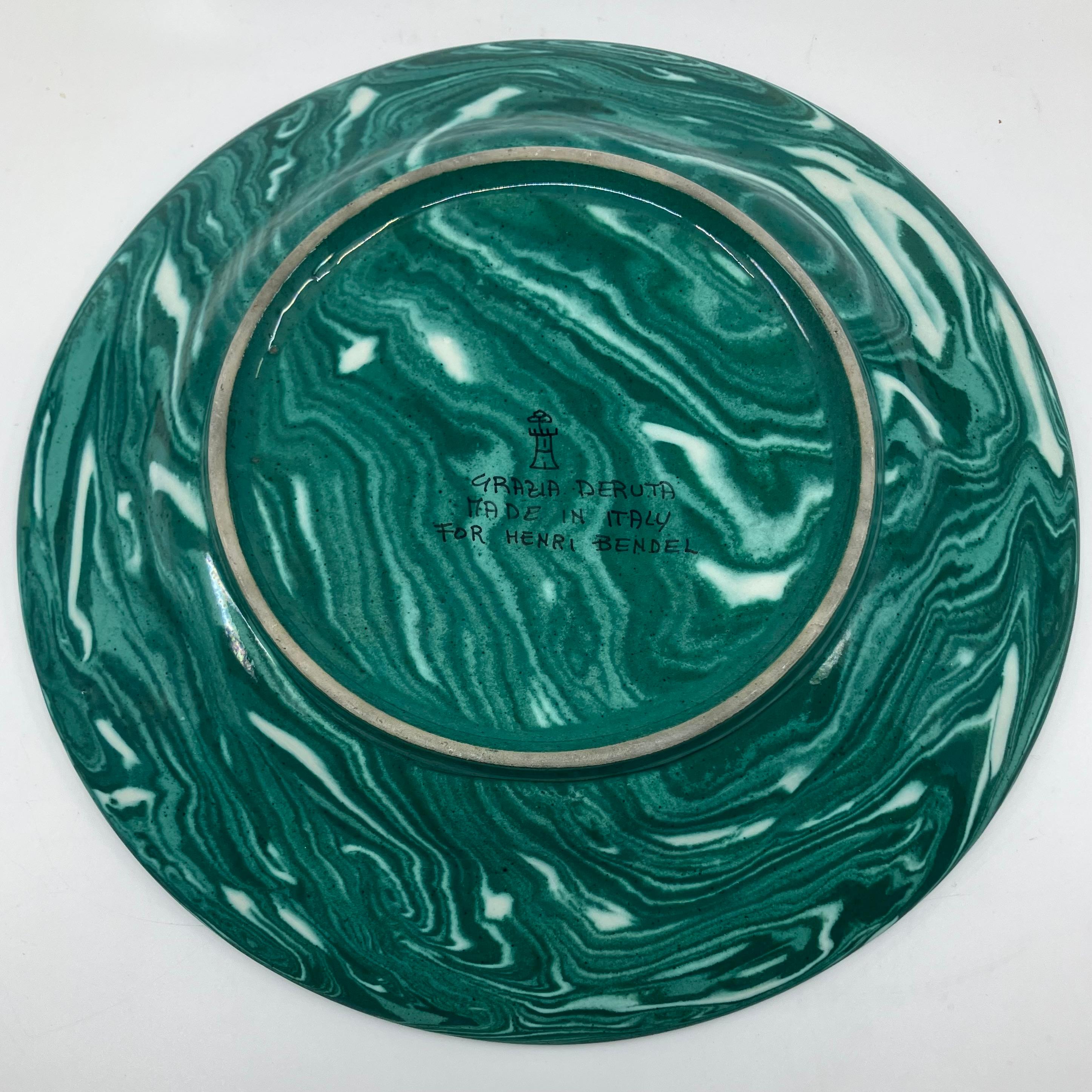 Set of Six Malachite Plates en vente 1