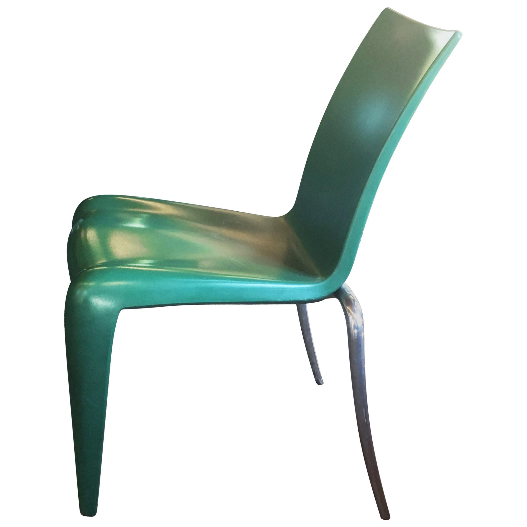 Set of Six Green Philippe Stark "Louis 20" Chairs