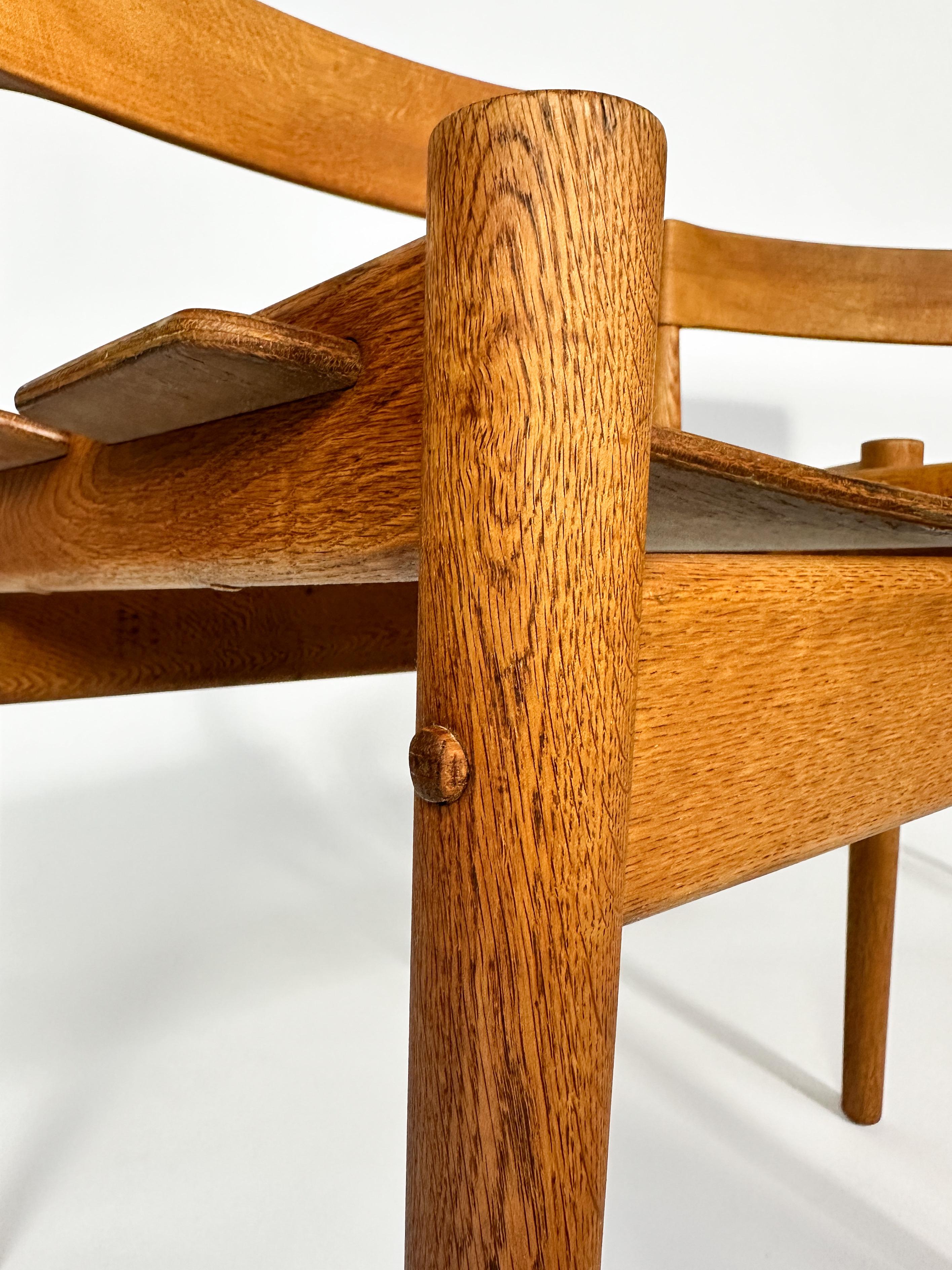 Set of Six Grete Jalk Chairs Oak Poul Jeppesen Denmark 1950s Plywood For Sale 8