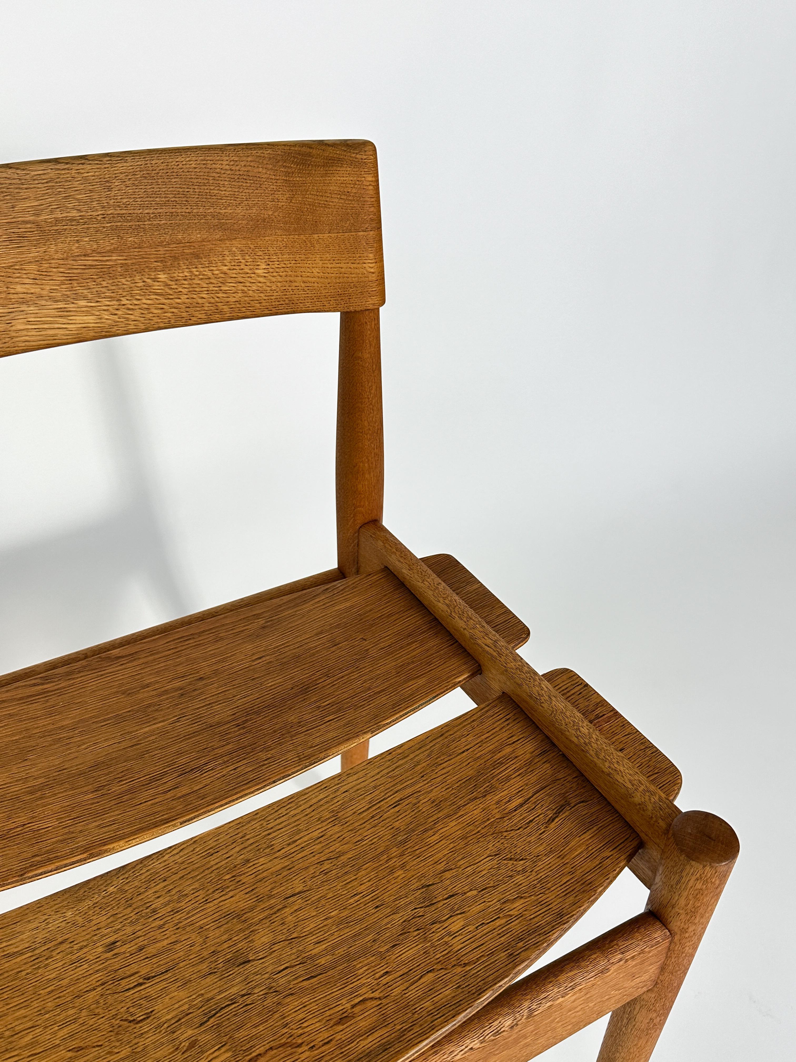 Set of Six Grete Jalk Chairs Oak Poul Jeppesen Denmark 1950s Plywood For Sale 10