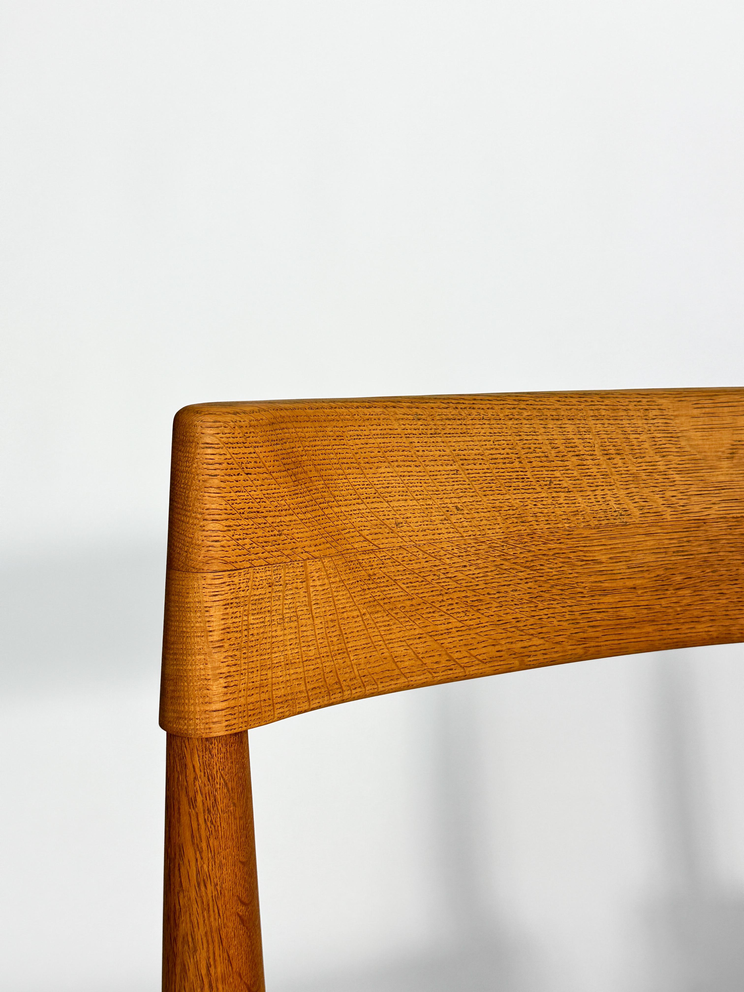 Set of Six Grete Jalk Chairs Oak Poul Jeppesen Denmark 1950s Plywood For Sale 12