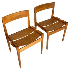 Set of Six Grete Jalk Chairs Oak Poul Jeppesen Denmark 1950s Plywood