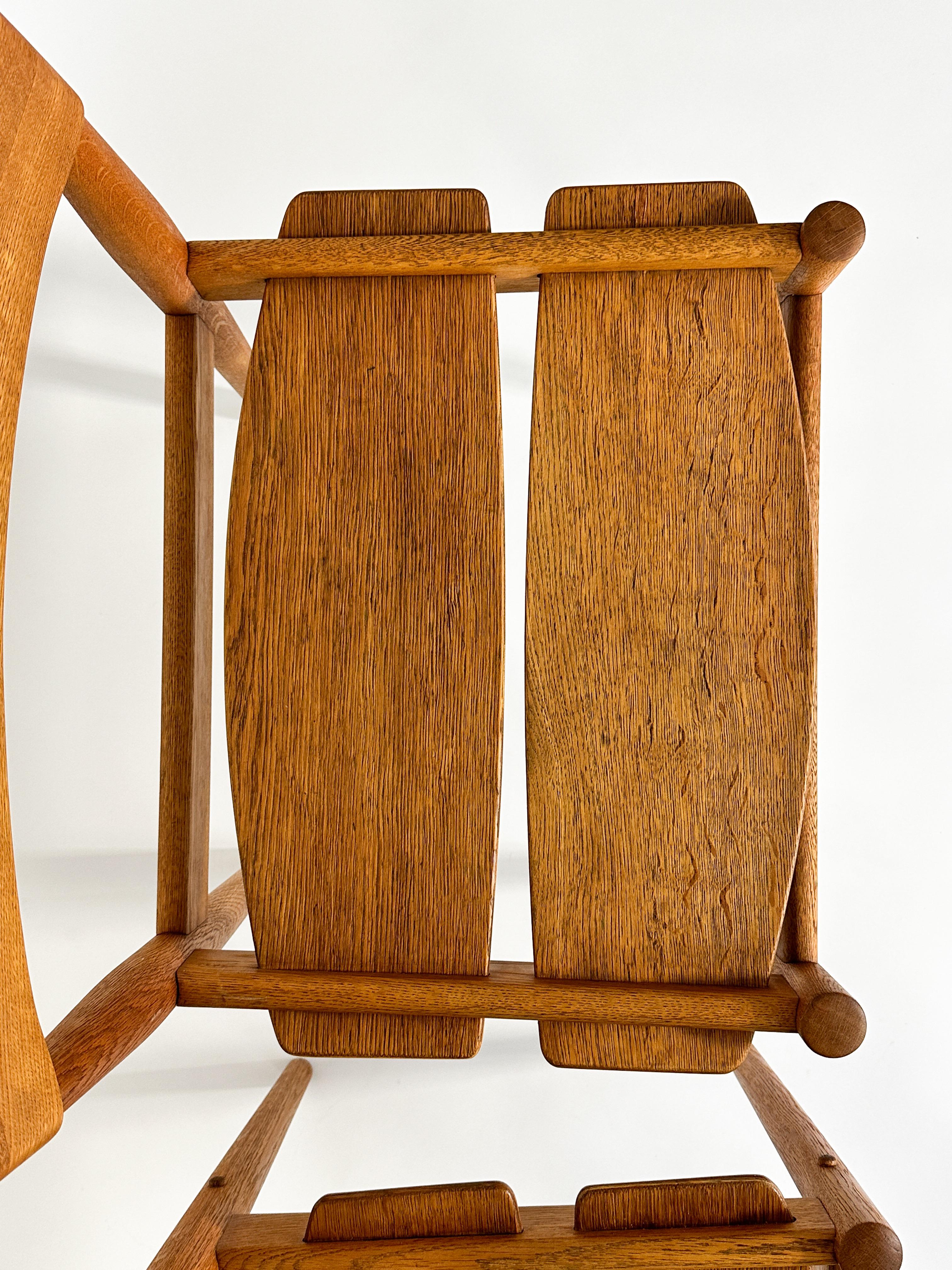 Set of Six Grete Jalk Chairs Oak Poul Jeppesen Denmark 1950s Plywood For Sale 1