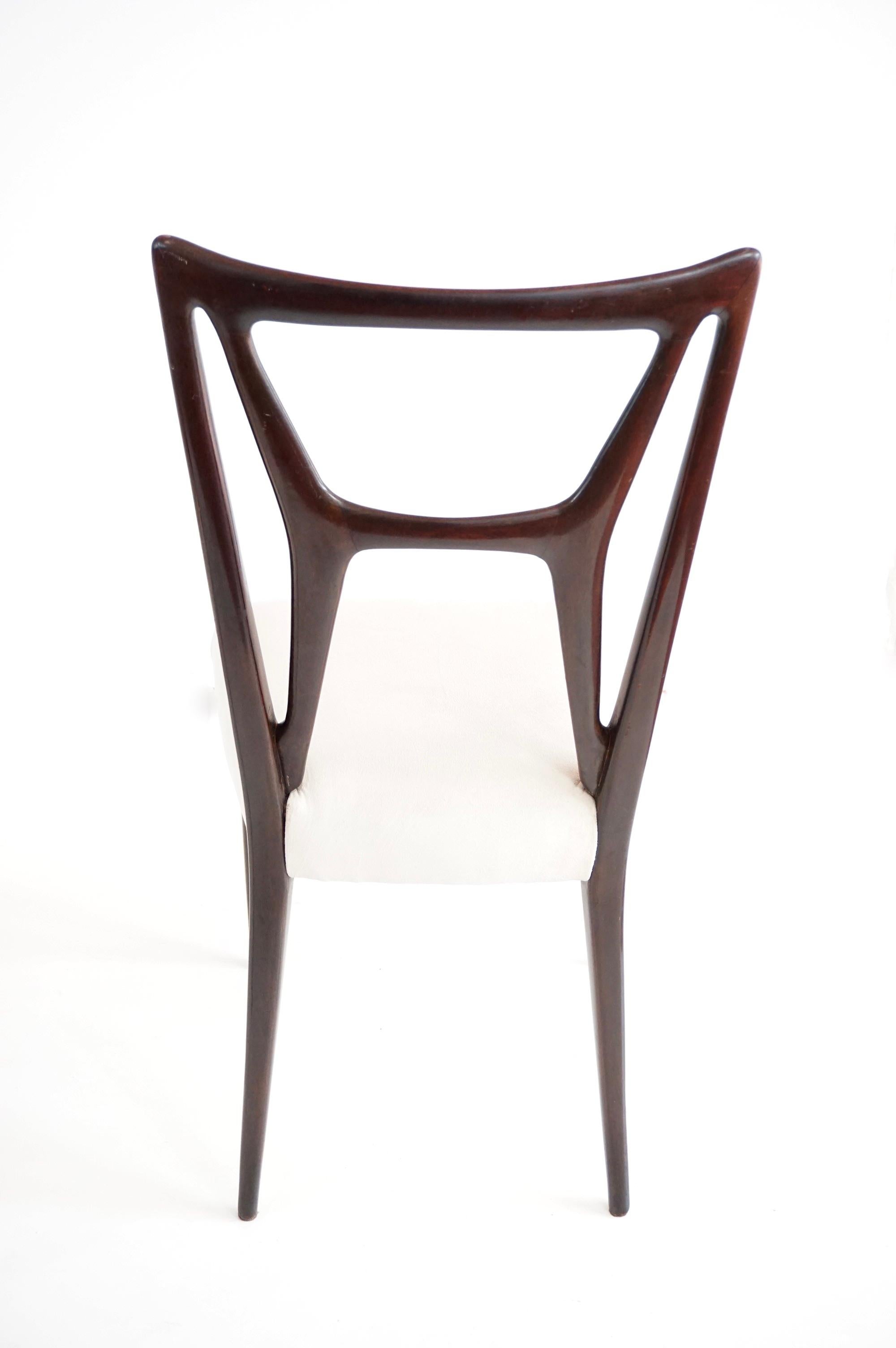 Ensemble de six chaises de salle à manger de Guglielmo Ulrich att.  Forme H, velours, 1940 en vente 4