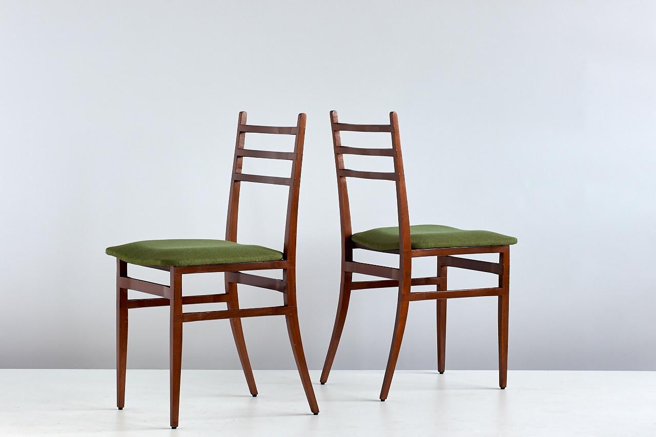 Set of Six Guglielmo Ulrich Trieste Dining Chairs for Saffa, Italy, 1961 In Good Condition In The Hague, NL