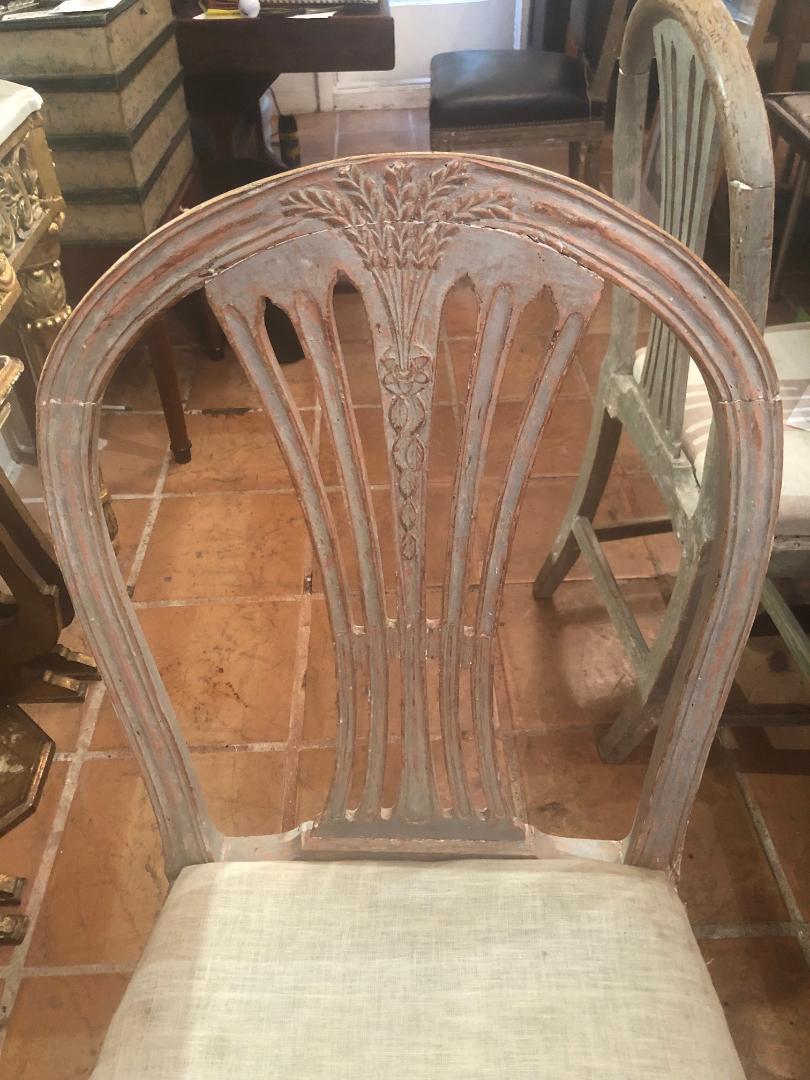 Upholstery Set of Six Gustavian Chairs