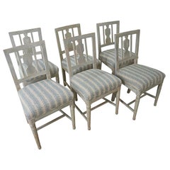 Set of Six Gustavian Chairs from Stockholm, Circa 1870