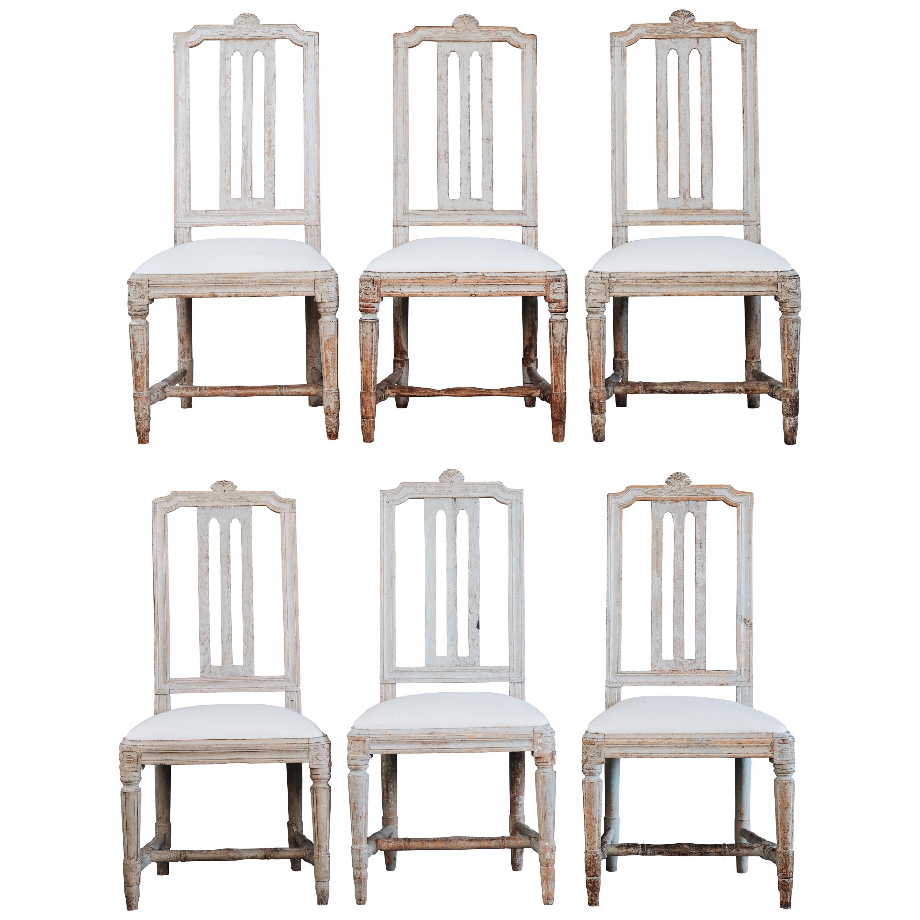 Set of Six Gustavian Dinning Chairs