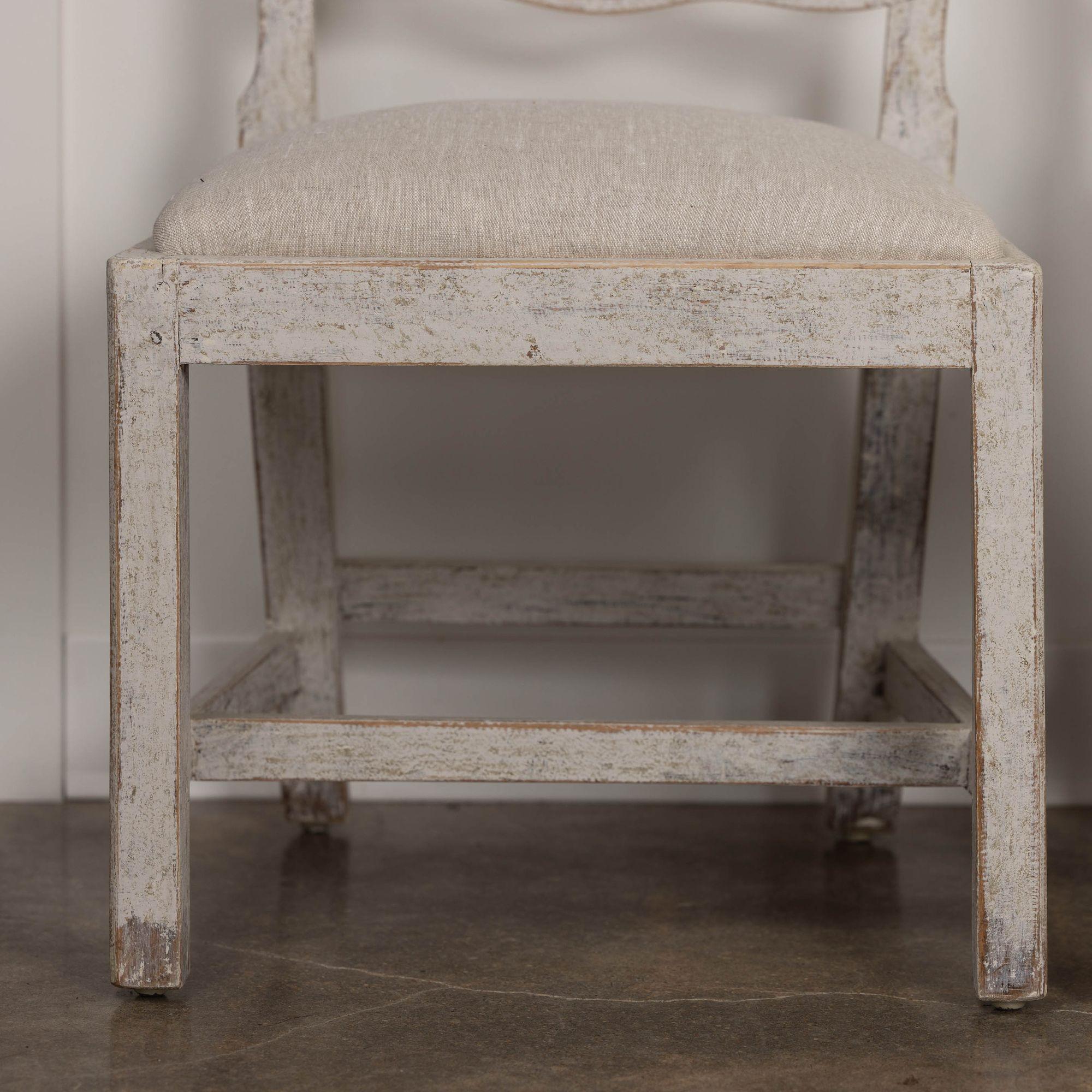 Set of Six Gustavian Period Painted Dining Chairs, 19th c. Swedish For Sale 14
