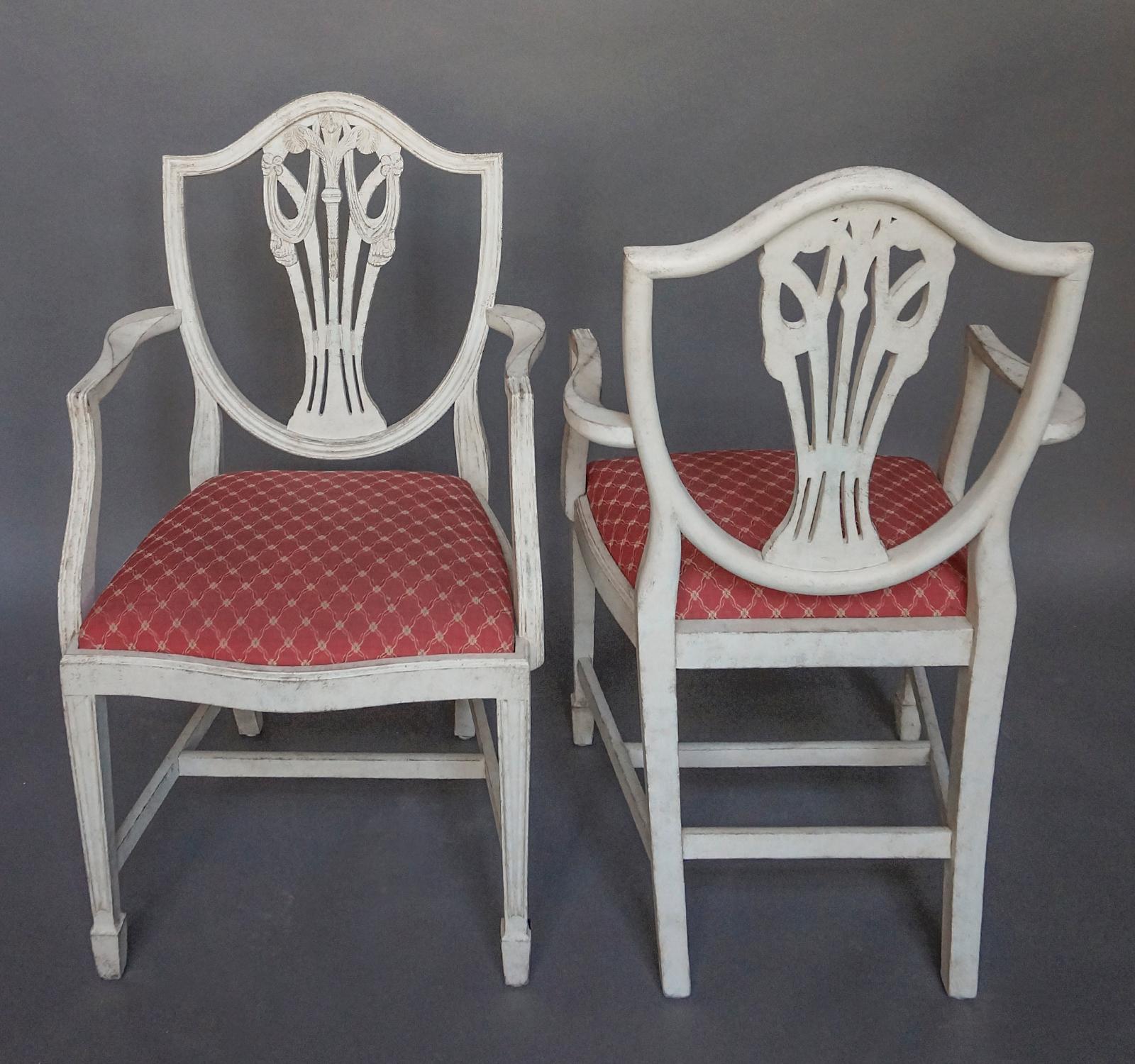 Set of Six Gustavian Style Armchairs In Good Condition In Great Barrington, MA