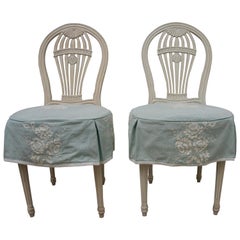 Vintage Set of Six Gustavian Style Balloon Back Chairs