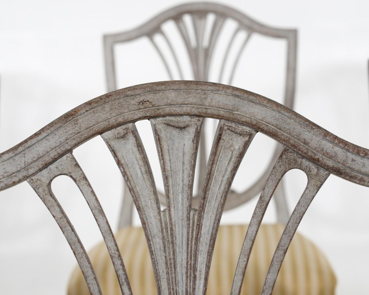 Set of Six Gustavian Style Chairs, Early 20th C For Sale 3