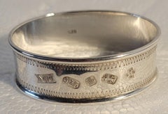 Set di sei porta tovaglioli in argento 925 con marchio Hall