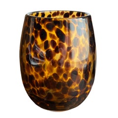 Set of Six Hand Blown Tortoise Glass Tumblers