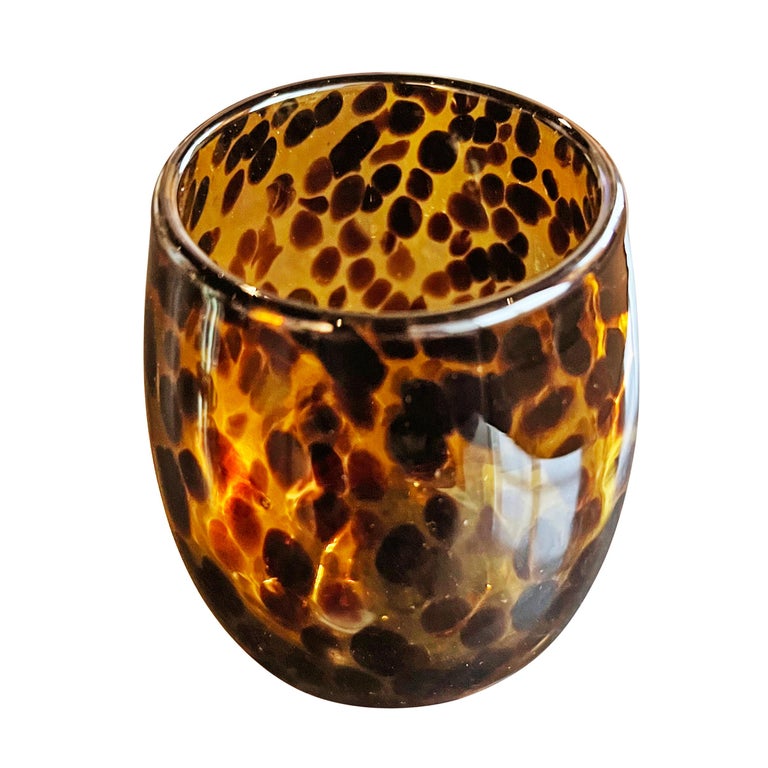 Set of Six Hand Blown Tortoise Glass Tumblers For Sale at 1stDibs