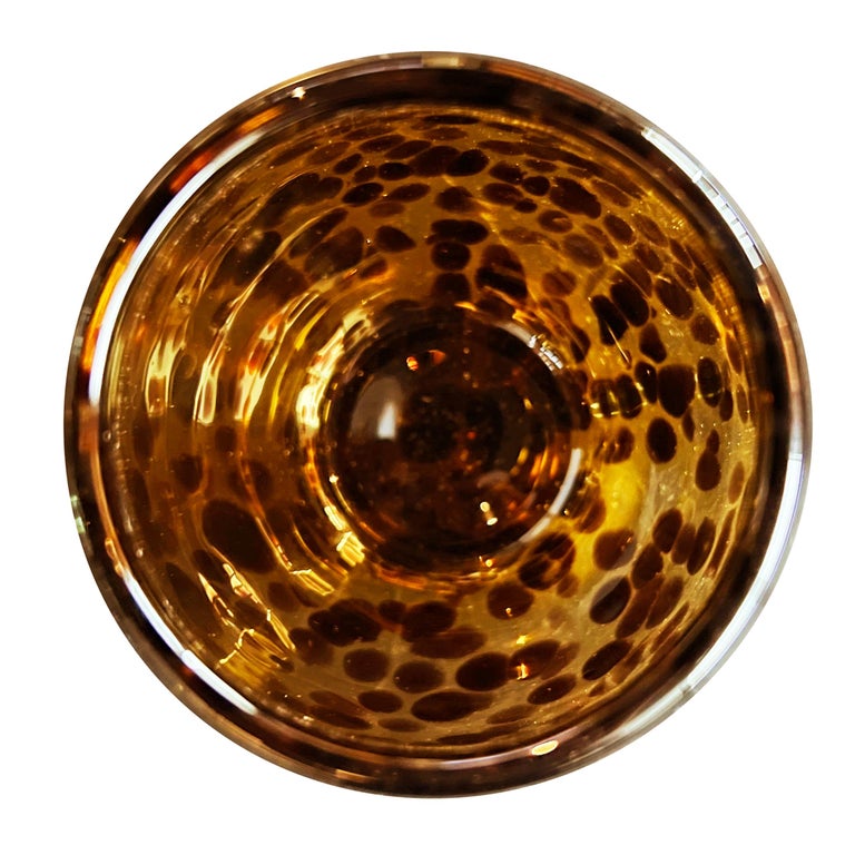Set of Six Hand Blown Tortoise Glass Tumblers For Sale at 1stDibs