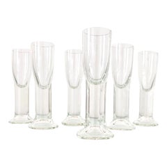 Set of Six Hand Blown Tulip Liqueur Glasses, Czech Republic, c. 1980's