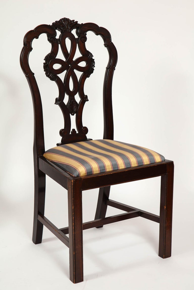 Set of Six HandCarved Antique English Chippendale Mahogany Dinning