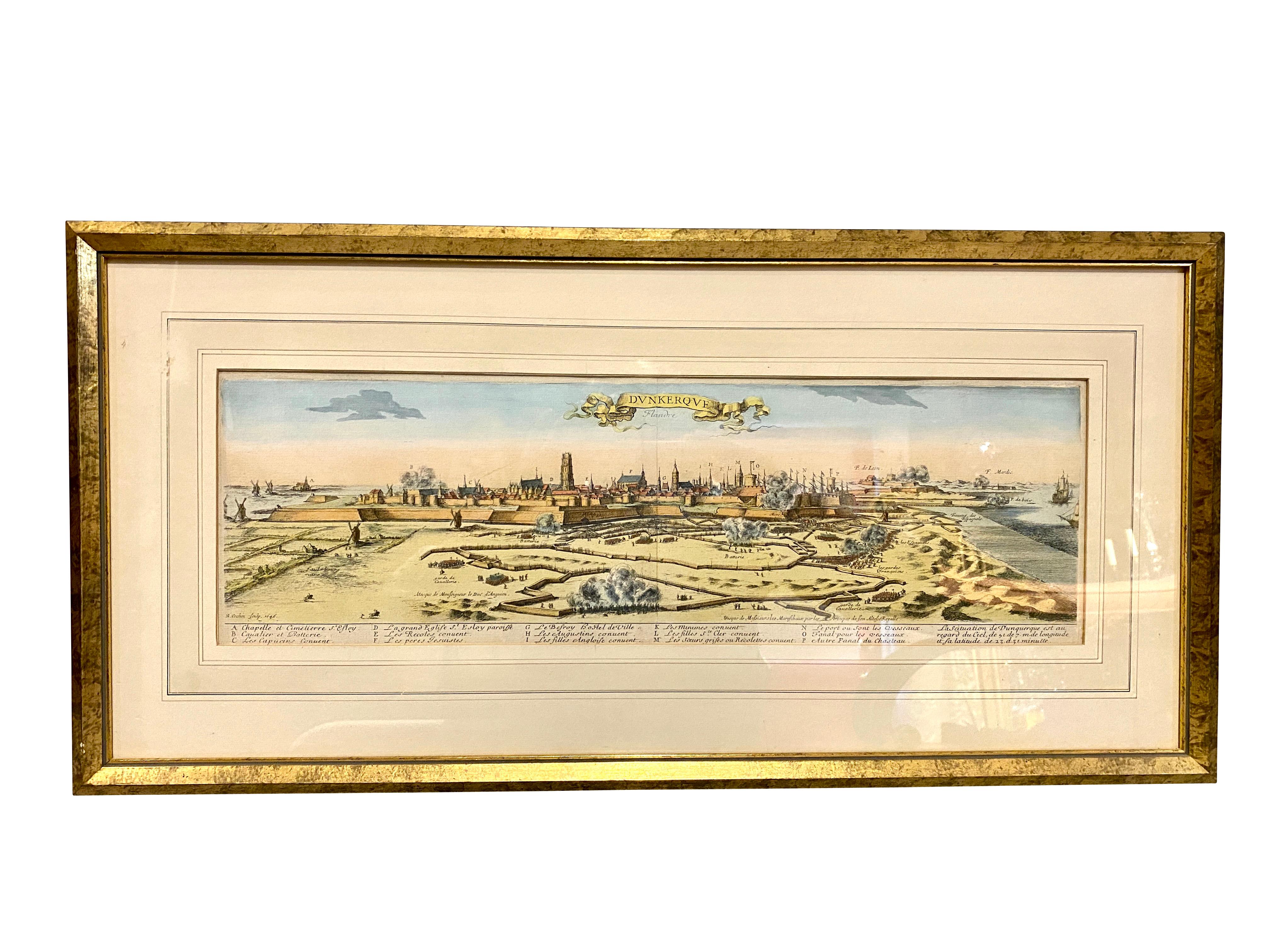 Set of Six Hand Colored Engravings of Northern France In Good Condition For Sale In Essex, MA