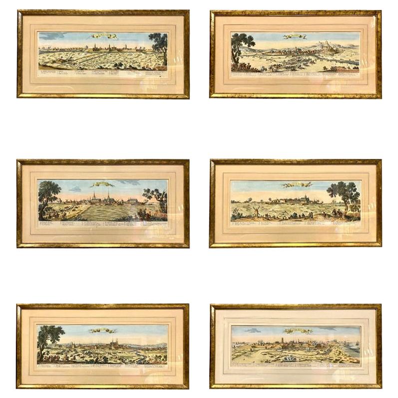 Set of Six Hand Colored Engravings of Northern France