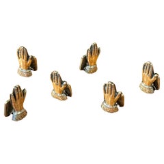 Set of Six "Hand" Motif Silver Plate Place Card Holders by Spritzer & Fuhrmann