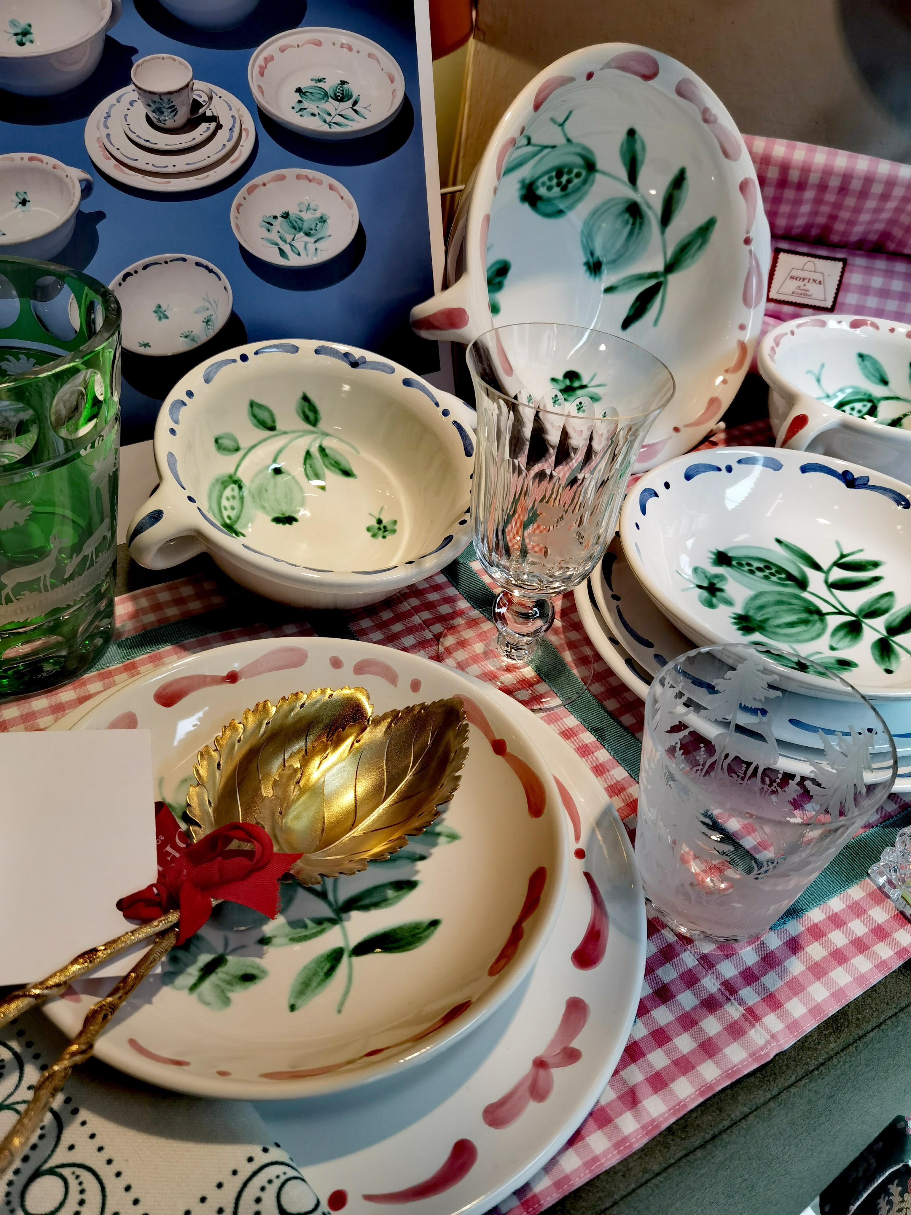 Contemporary Set of Six Hand-Painted Ceramic Cups Sofina Boutique Kitzbühel Austria For Sale