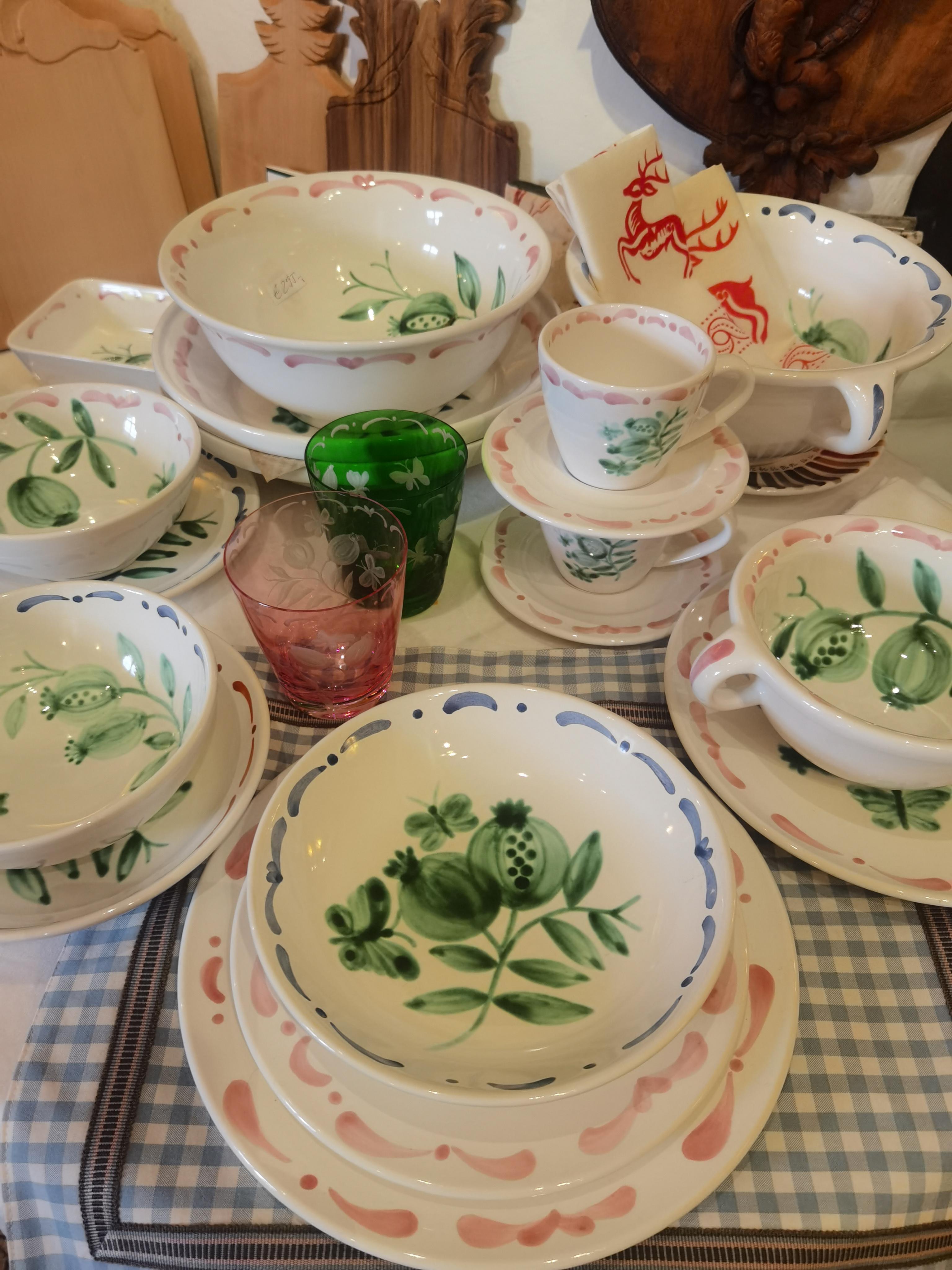 Hand-Painted Country Style Set of Six Ceramic Dinner Plates Sofina Boutique Kitzbühel For Sale