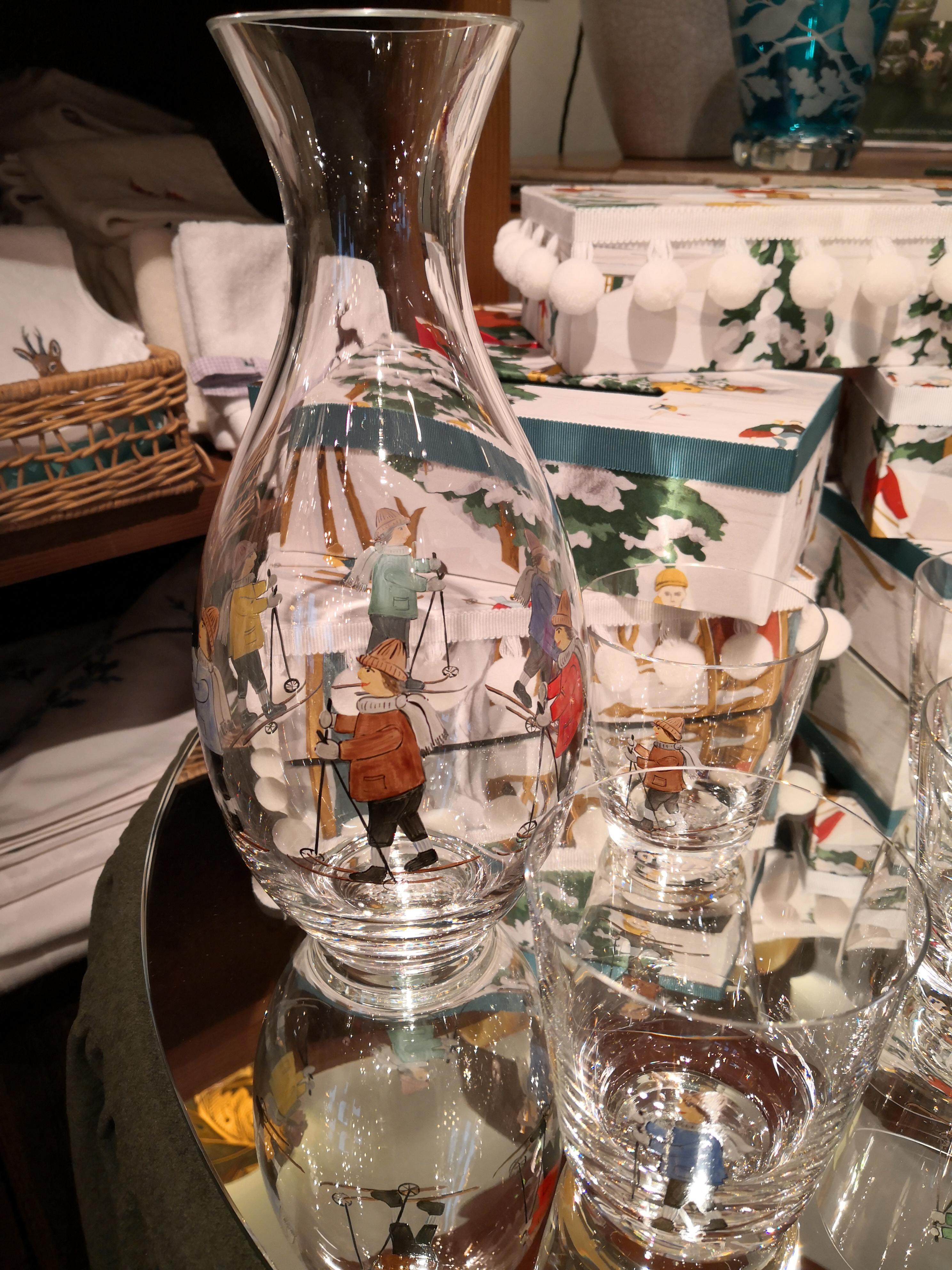 Juego de seis vasos de cristal pintados a mano de estilo rústico Sofina Boutique Kitzbühel en venta 1