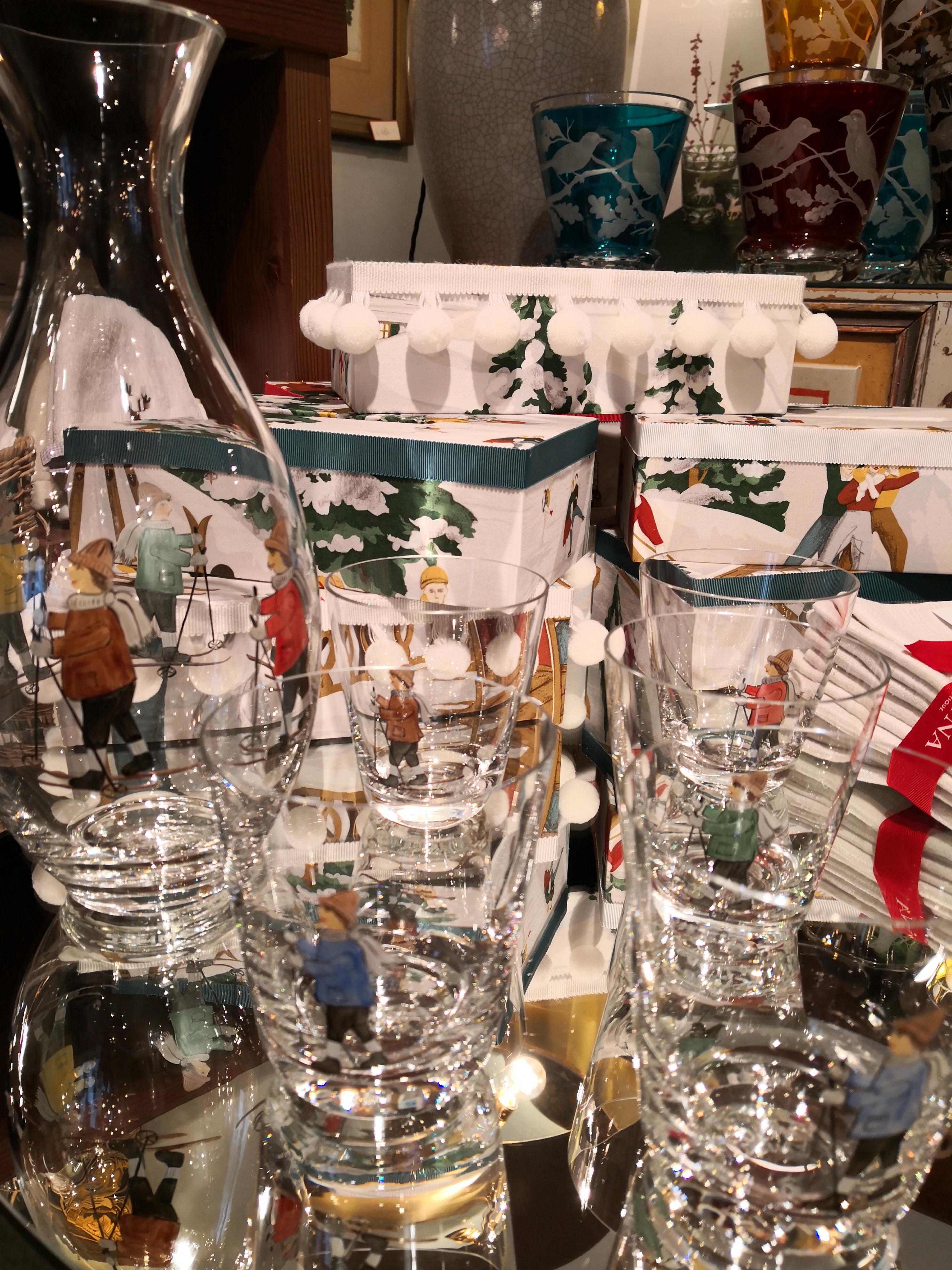 Lot de six gobelets en cristal peints à la main Sofina Boutique Kitzbühel en vente 1