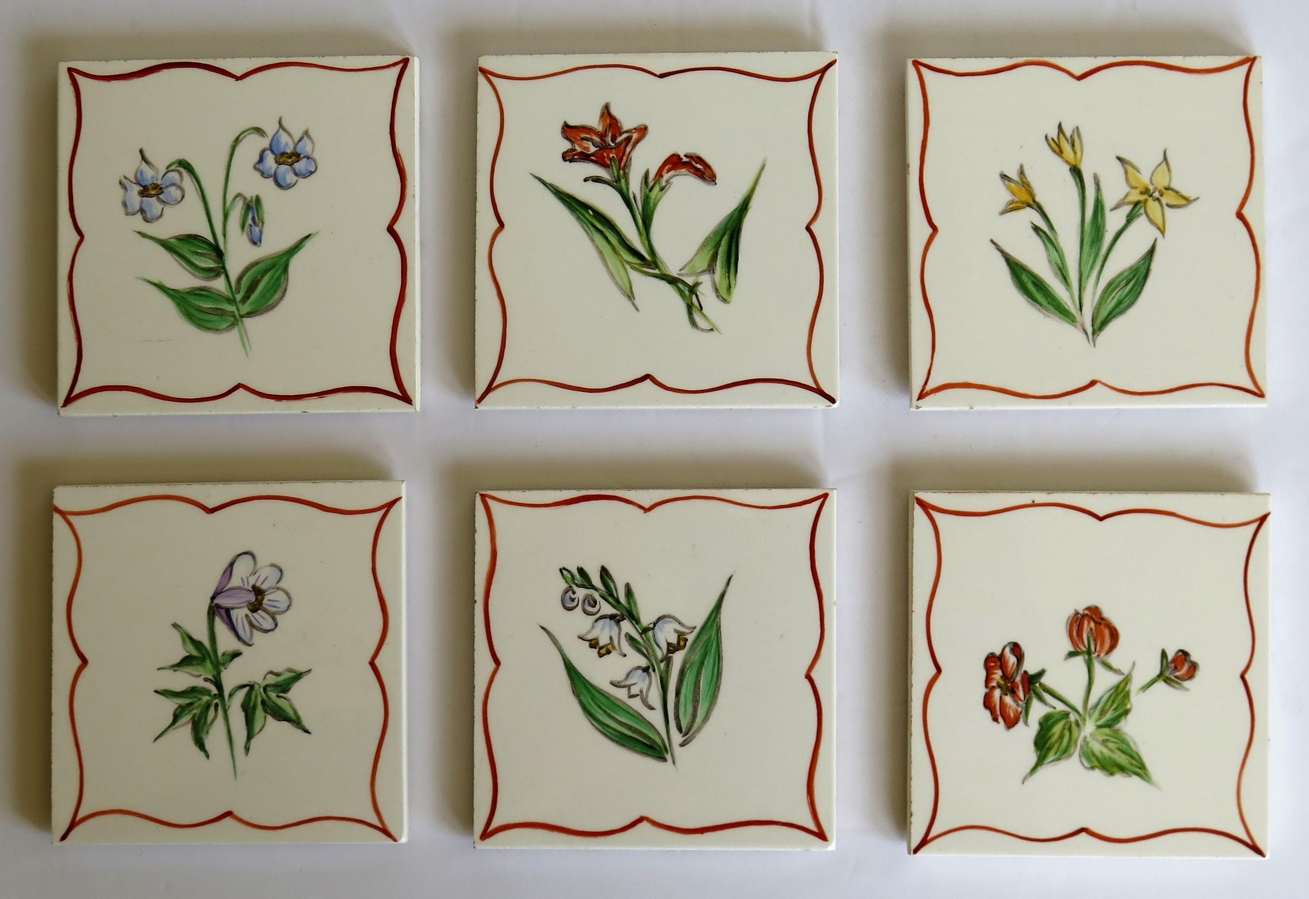 hand painted tile coasters