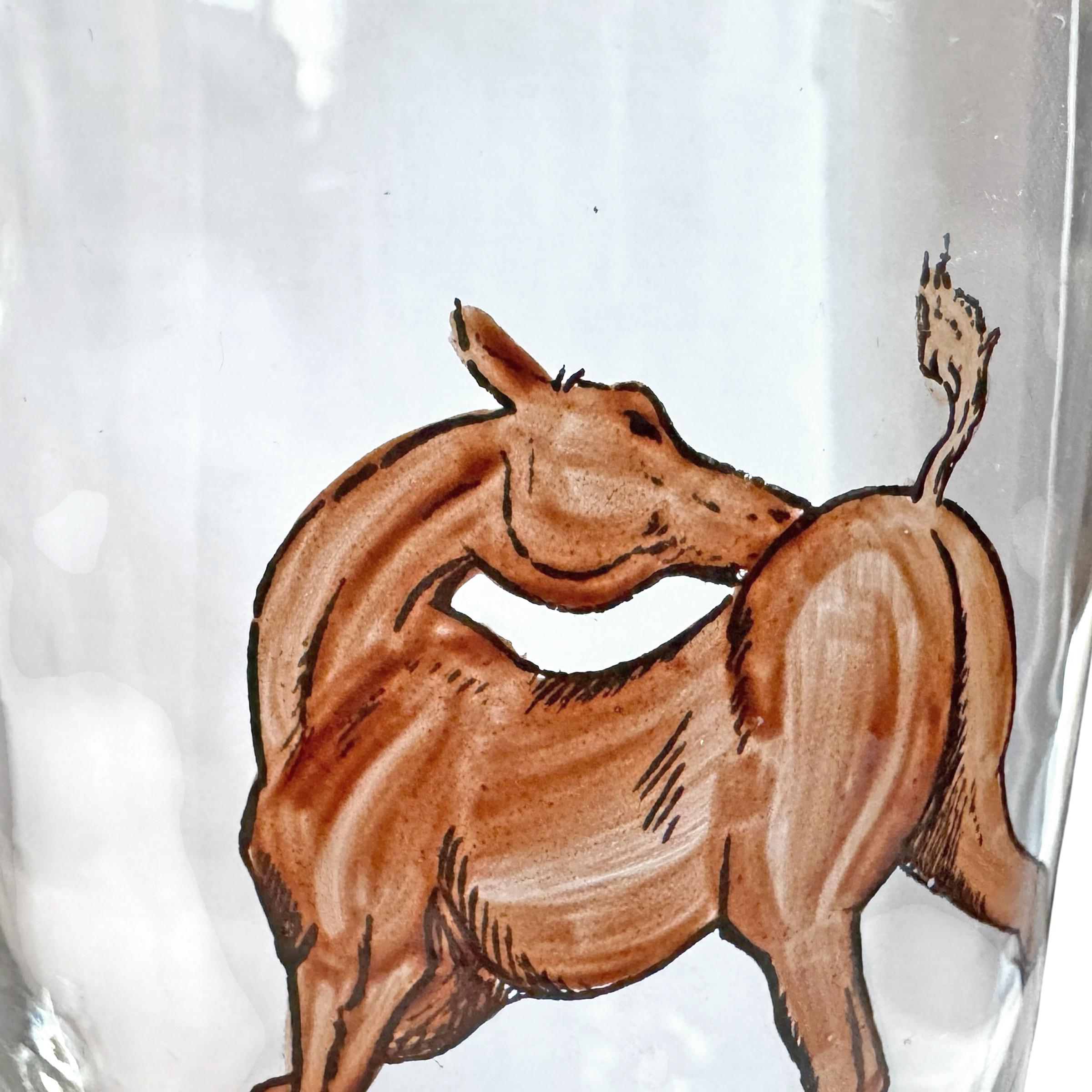 Set di sei bicchieri Highball per cavalli dipinti a mano in vendita 3