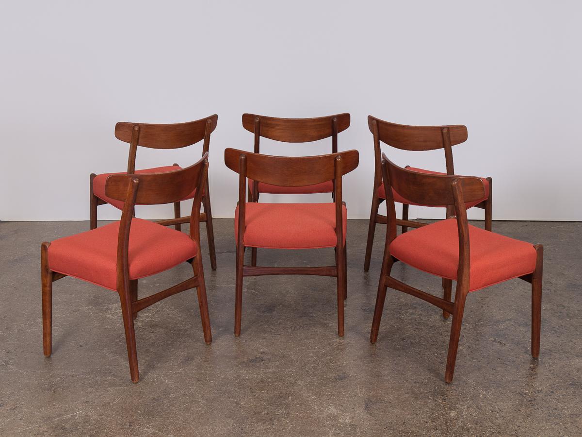 Danish Set of Six Hans J. Wegner Ch-23 Dining Chairs for Carl Hansen