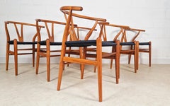 Set of Six Hans J. Wegner CH24 Wishbone Chairs in Teak by Carl Hansen & Søn