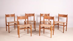 Juego de seis sillas de comedor CH36 de Hans J. Wegner en roble aceitado, 1974, Dinamarca