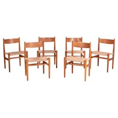 Juego de seis sillas de comedor CH36 de Hans J. Wegner en roble aceitado, 1974, Dinamarca