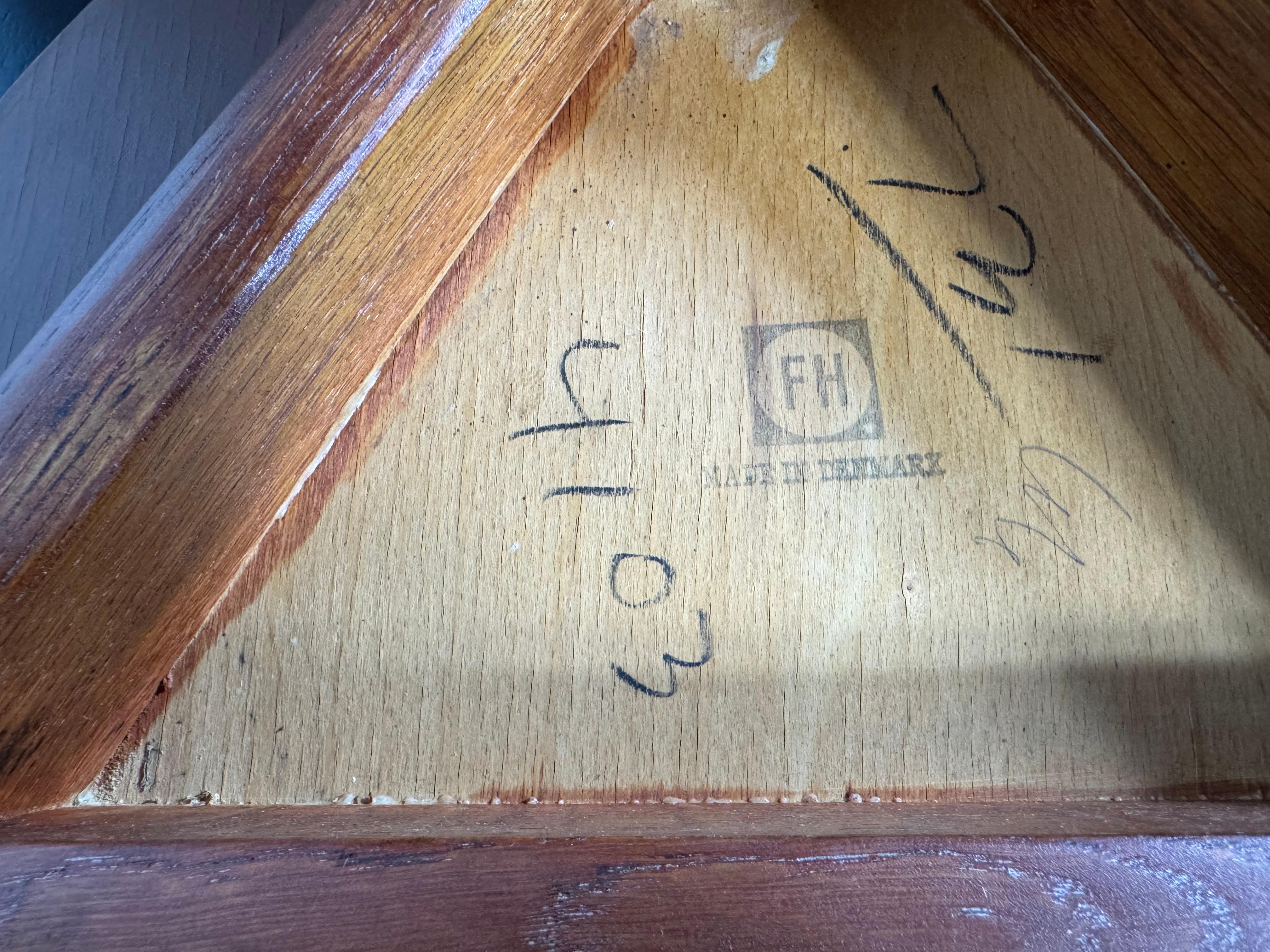 Set di sei sedie a cuore Hans J. Wegner FH 4103 Oak Danimarca, anni '50 in vendita 6
