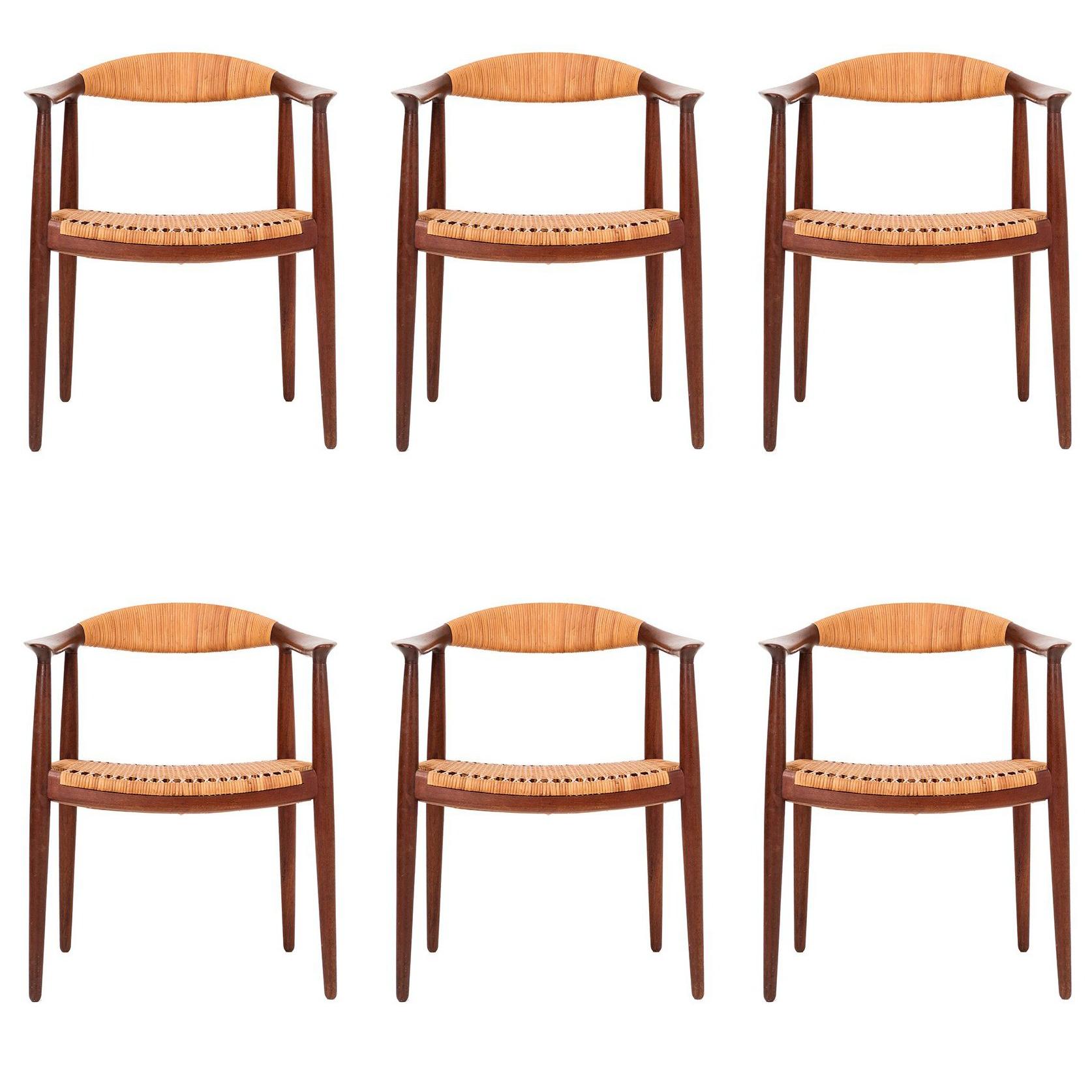 Set of Six Hans Wegner Armchairs