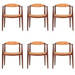 Set of Six Hans Wegner Armchairs