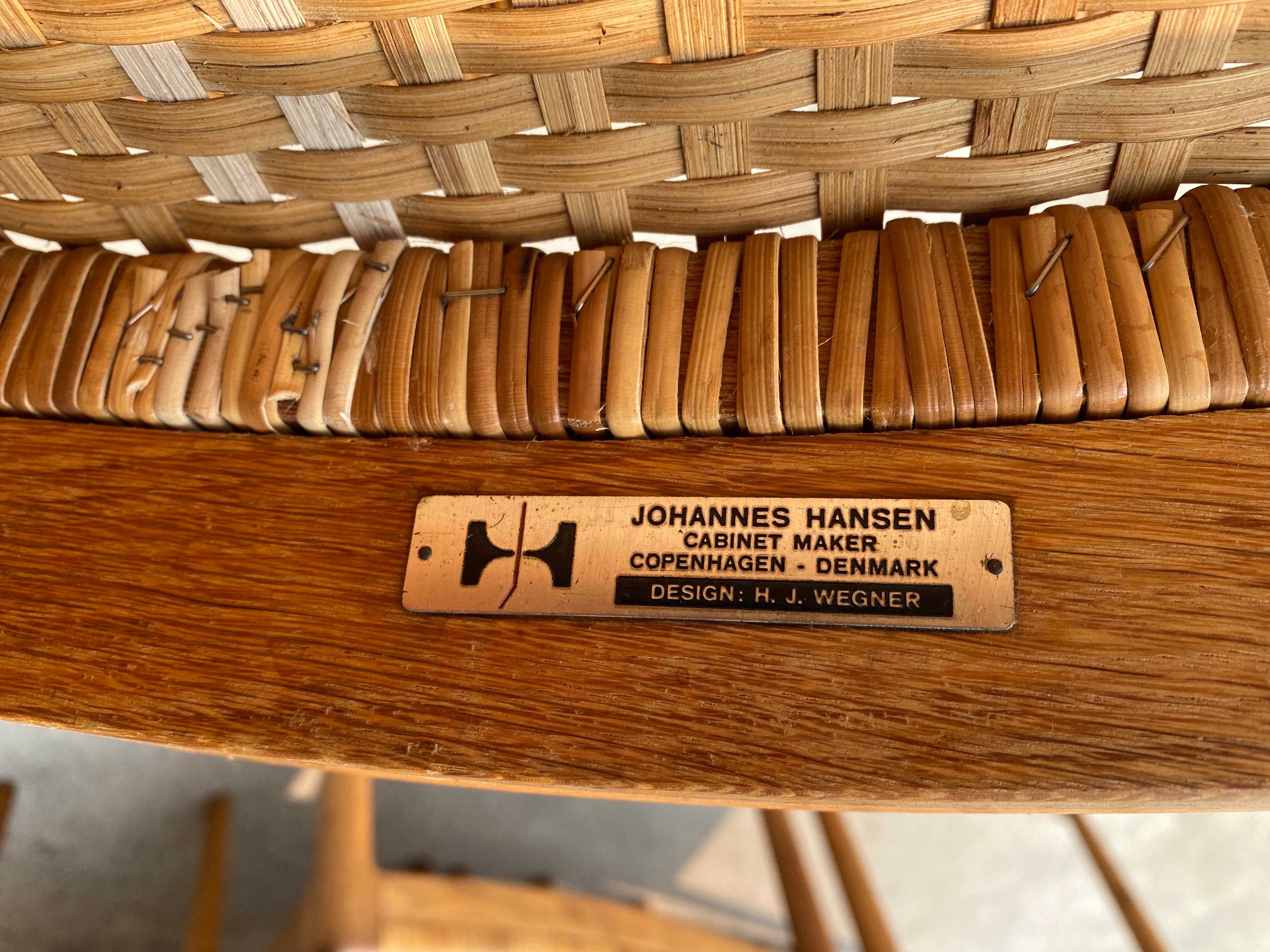 20th Century Set of Six Hans Wegner for Johannes Hansen Danish Modern Dining Chairs